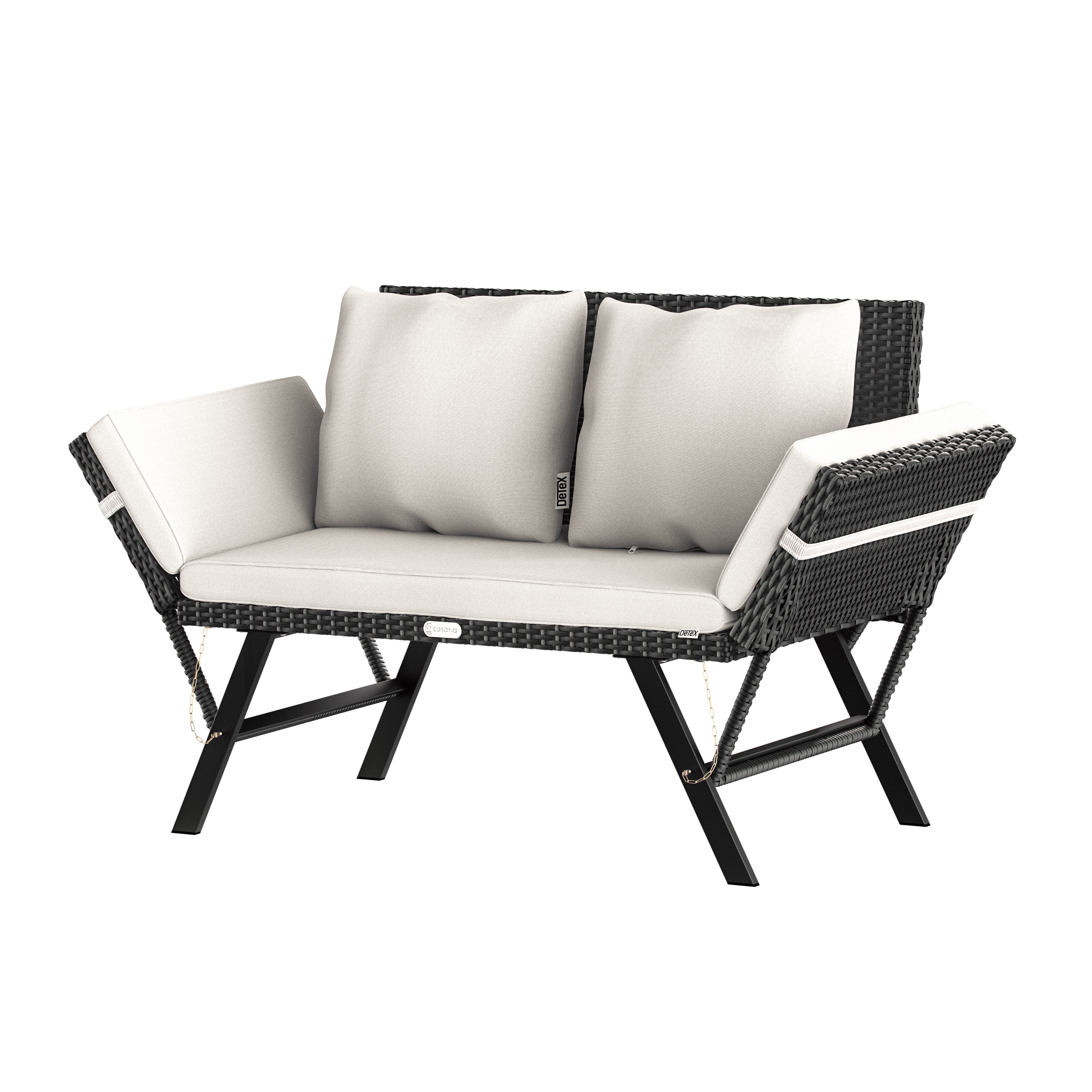 Polyrotan\u0020Tuinbank\u0020Zwart\u002FCr\u00E8me\u0020176x56x81cm Polyrotan\u0020Tuinbank\u0020Zwart\u002FCr\u00E8me\u0020176x56x81cm