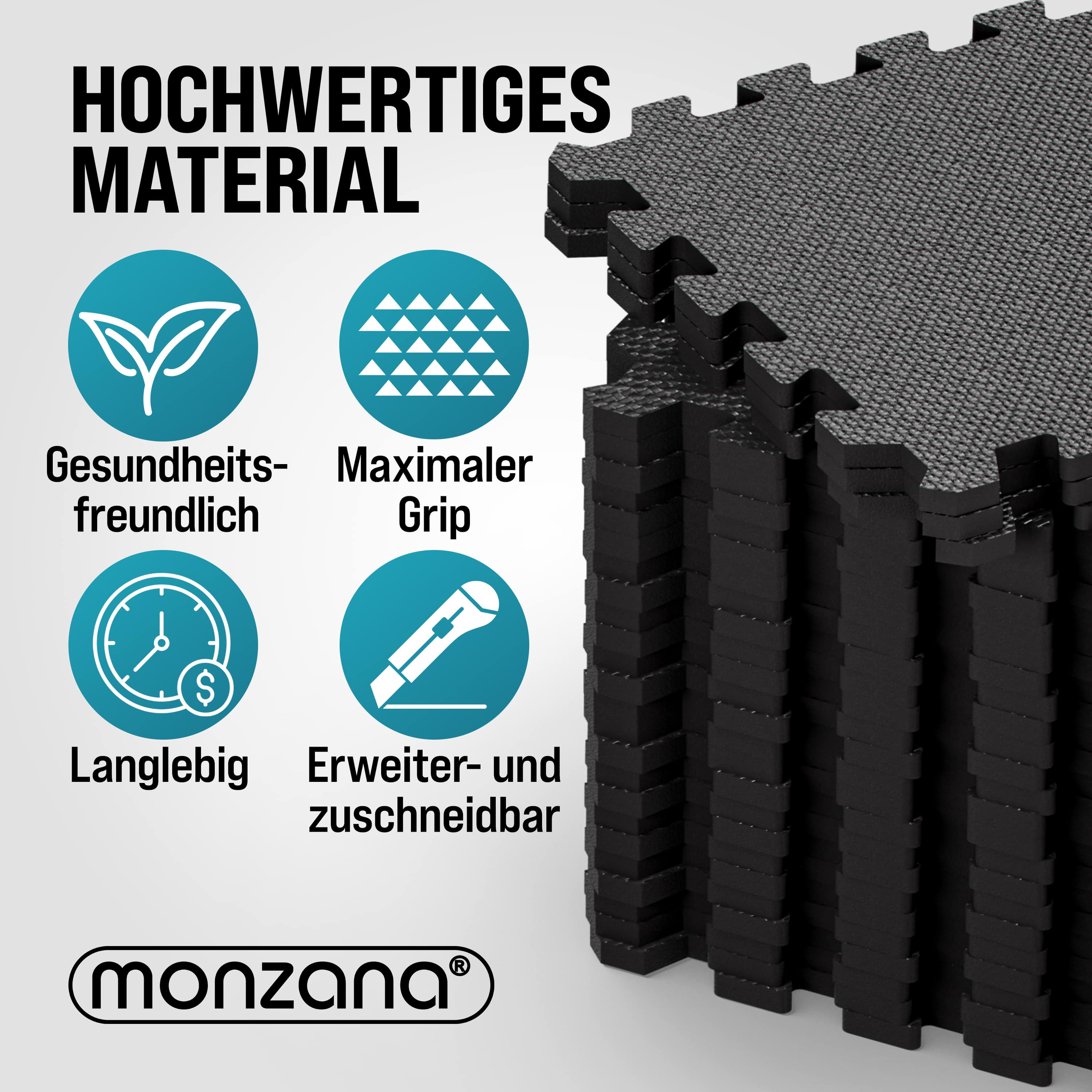Vloerbescherming\u002Fpuzzelmat\u0020Set\u0020van\u002018\u0020Zwart\u0020175x88x1cm