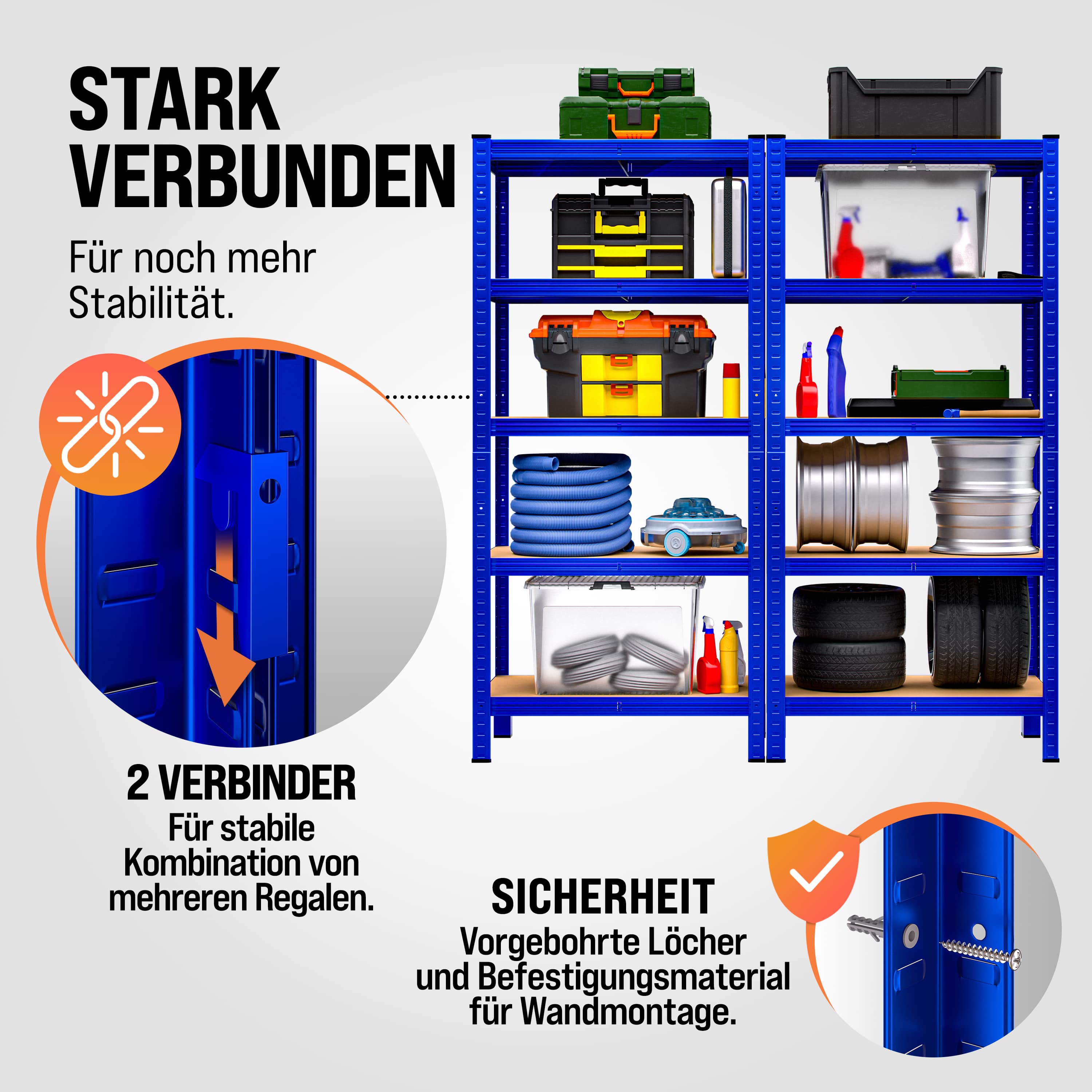 Stellingkast\u00202\u0020Stuks\u0020Blauw\u0020180x90x40cm\u0020tot\u0020875kg