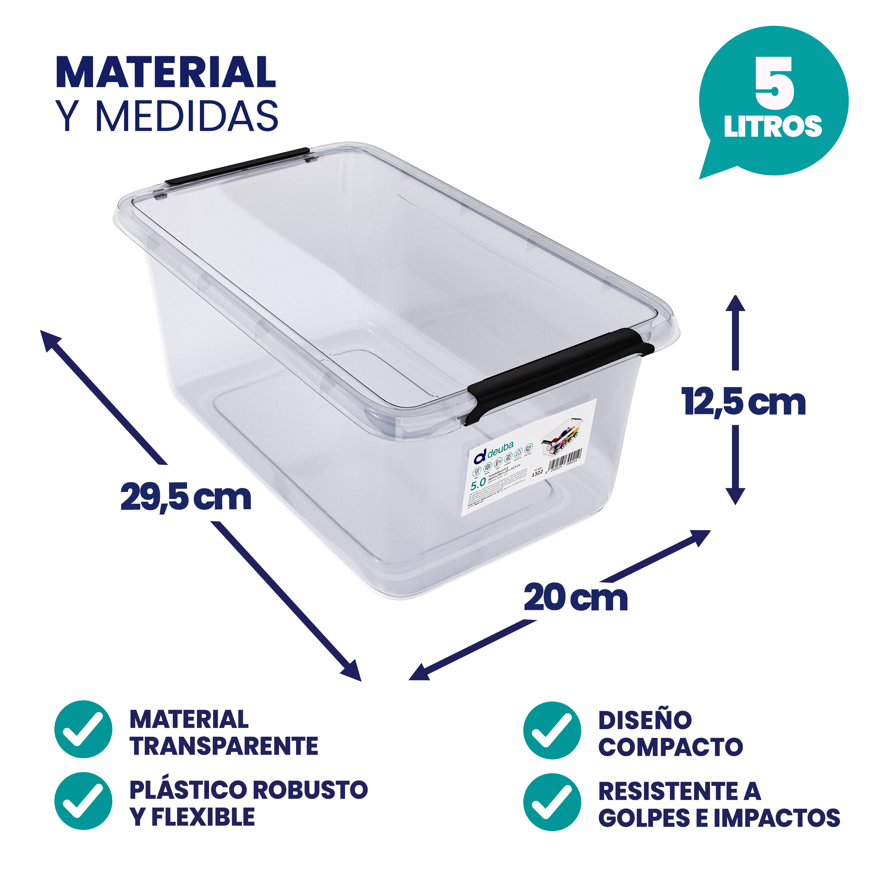 Opbergbox\u0020Transparant\u002030x20x12cm\u00205L
