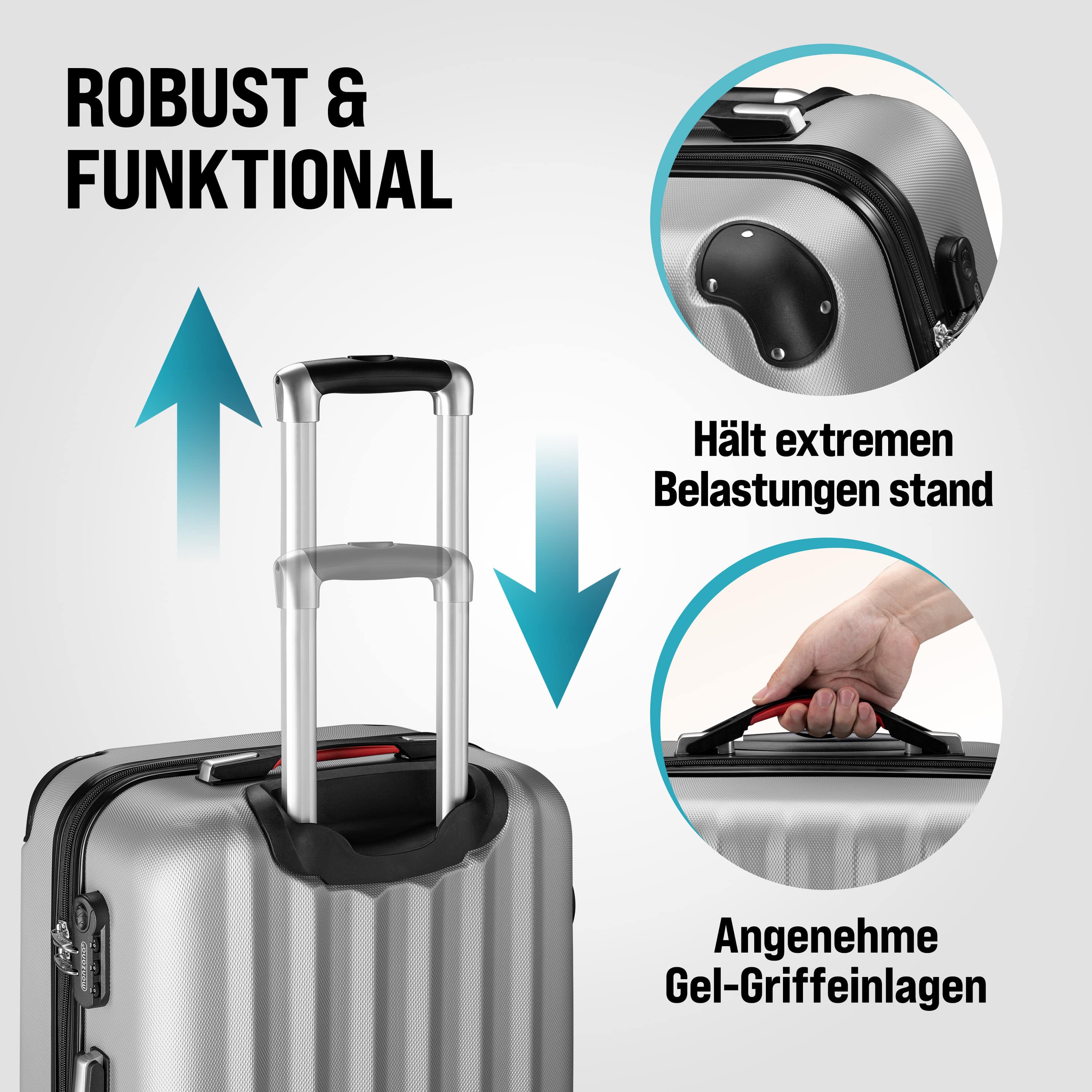 Reiskoffers\u0020Baseline\u00203\u002Ddelige\u0020Zilver\u0020ABS\u0020accessoires