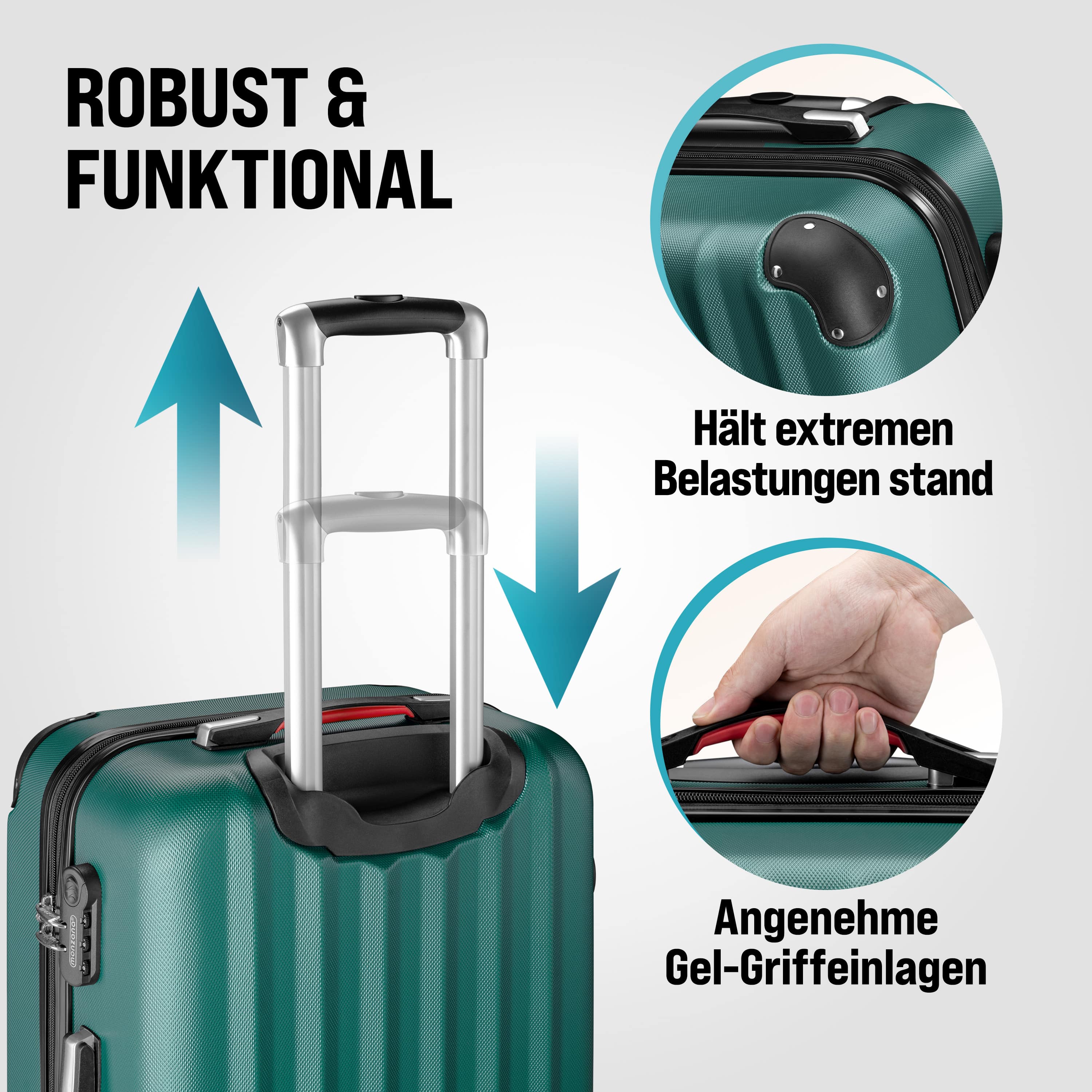 Reiskoffers\u0020Baseline\u00203\u002Ddelige\u0020Groen\u0020ABS\u0020accessoires