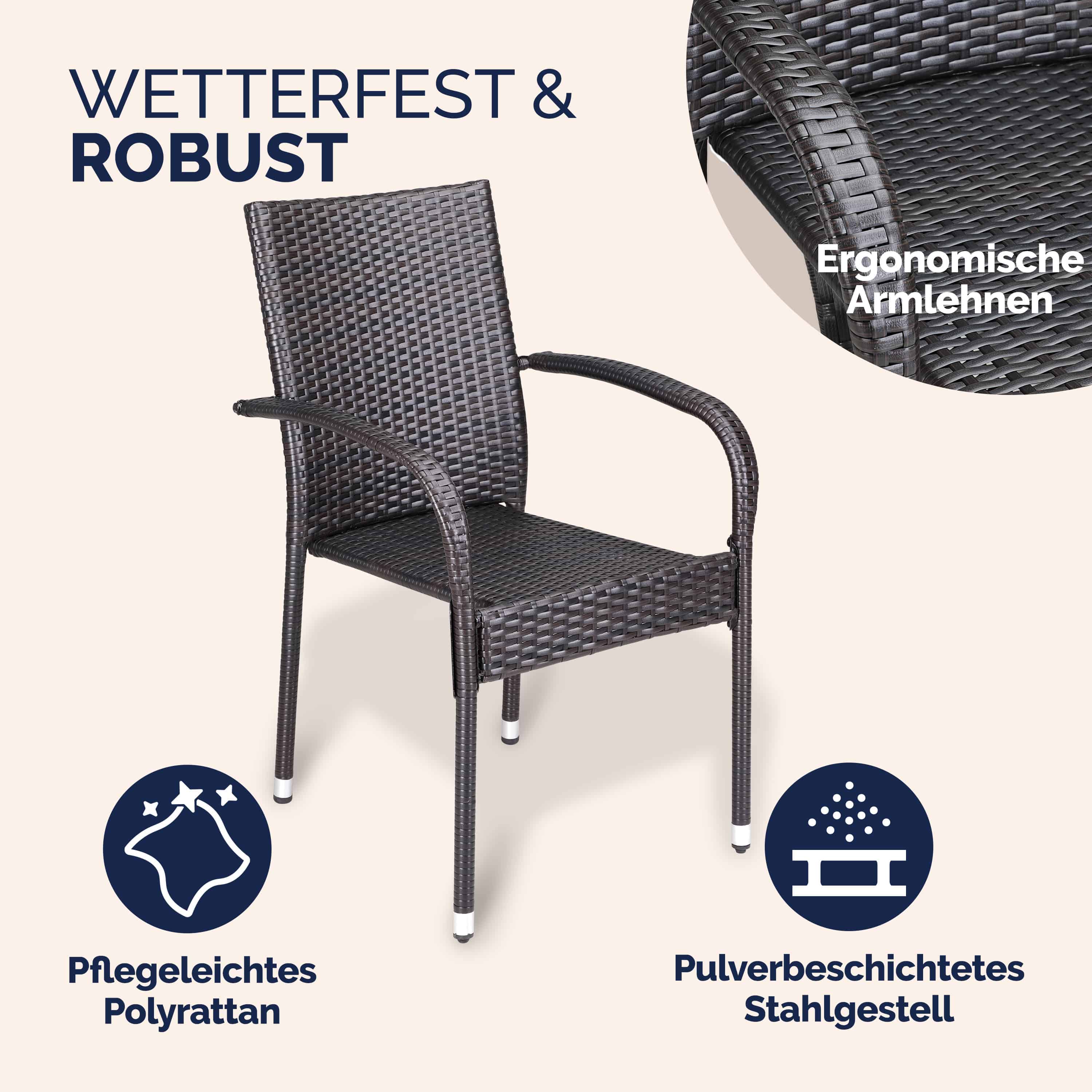 Polyrotan\u0020Tuinstoel\u0020Comfort\u00204\u0020stuks\u0020Bruin