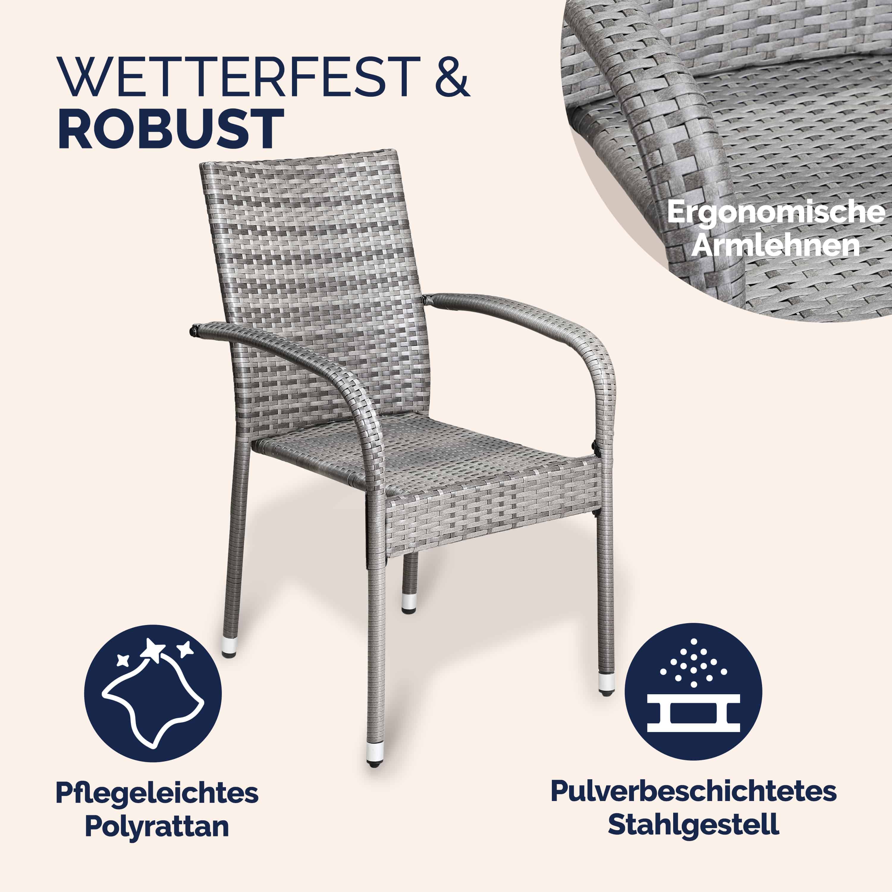 Polyrotan\u0020Tuinstoel\u0020Comfort\u00204\u0020stuks\u0020Grijs