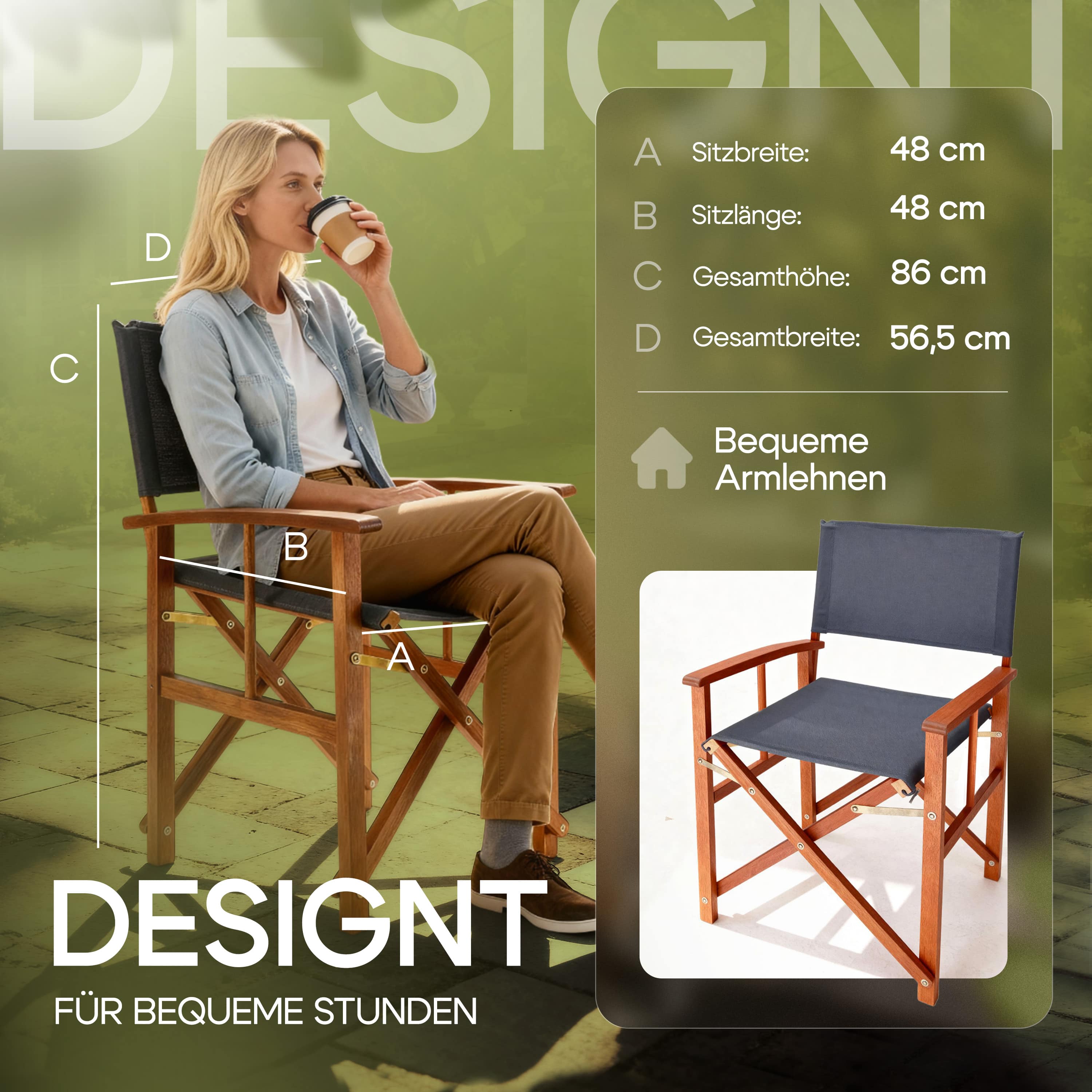 Regisseursstoel\u0020antraciet\u0020eucalyptushout\u0020FSC\u00AE\u002Dgecertificeerd\u0020Inklapbare\u0020tuinstoel\u0020tot\u0020160\u0020kg
