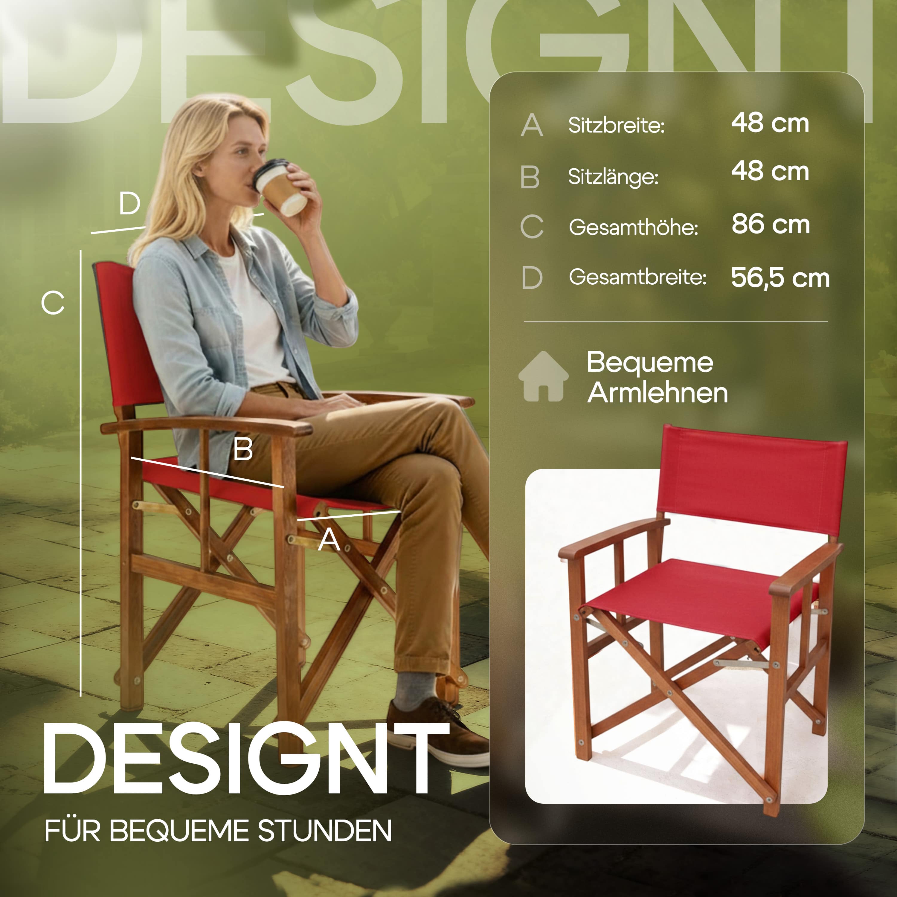 Regisseursstoel\u0020rood\u0020eucalyptushout\u0020FSC\u00AE\u002Dgecertificeerd\u0020Inklapbare\u0020tuinstoel\u0020tot\u0020160\u0020kg