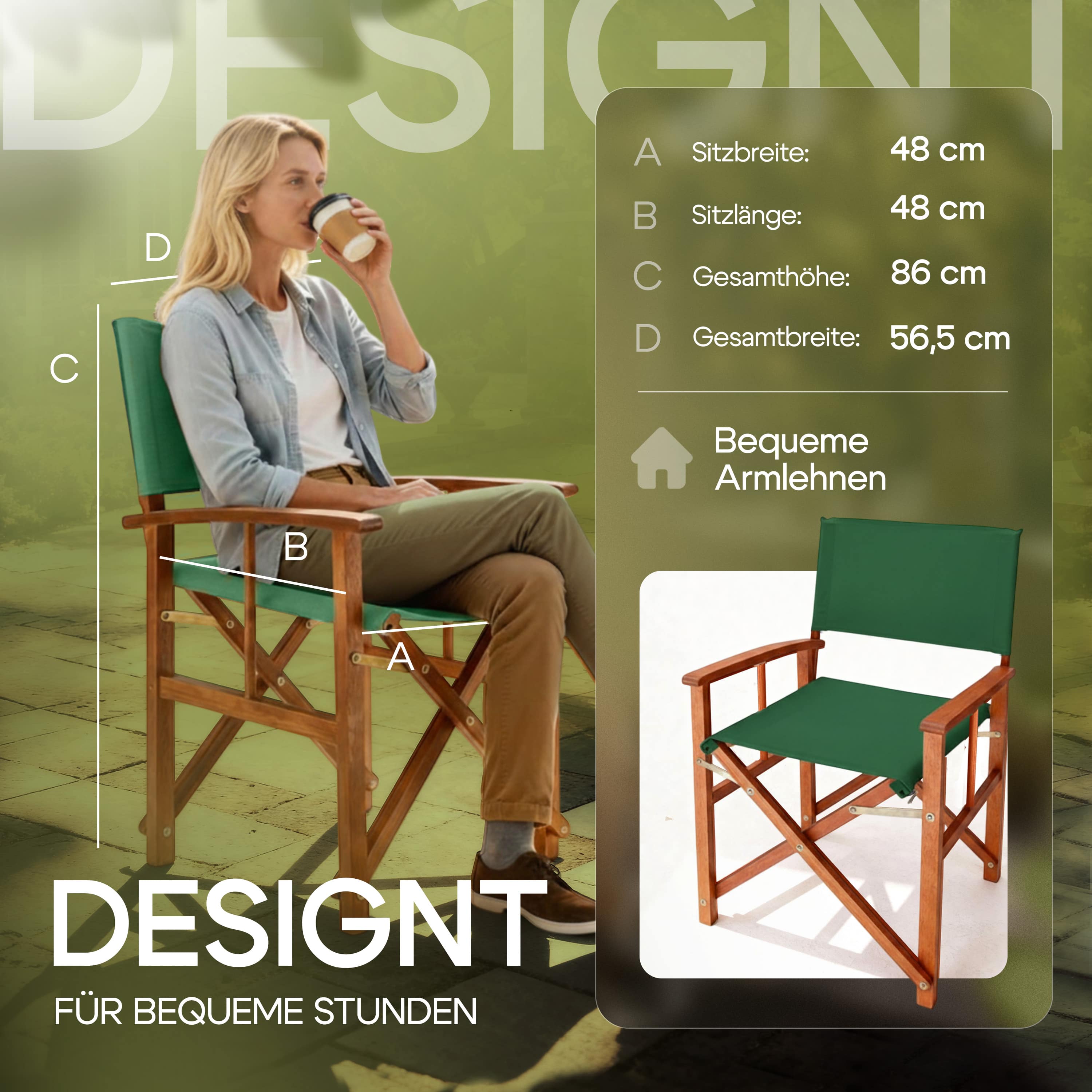 Regisseursstoel\u0020Groen\u0020eucalyptushout\u0020FSC\u00AE\u002Dgecertificeerd\u0020Inklapbare\u0020tuinstoel\u0020tot\u0020160\u0020kg