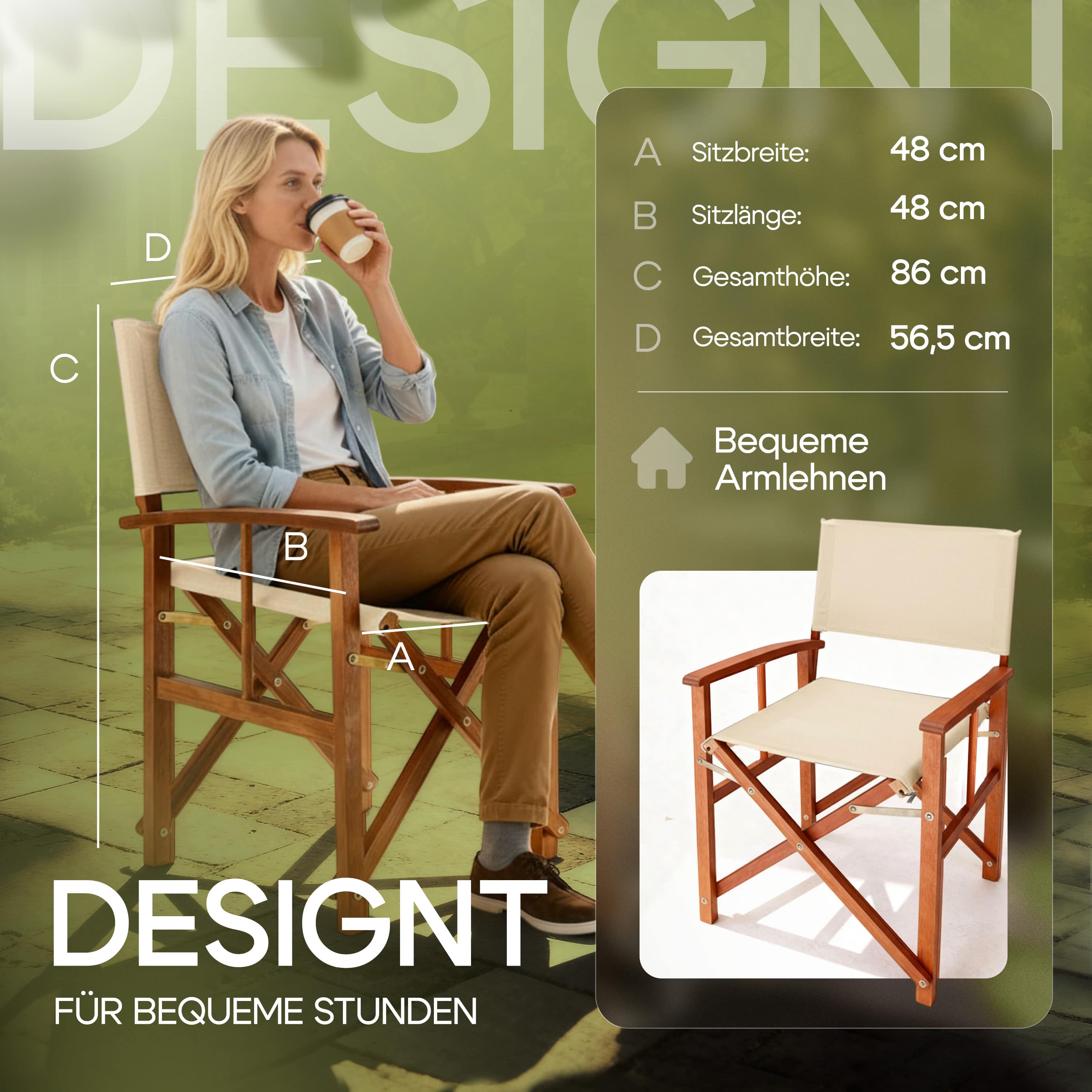 Regisseursstoel\u0020cr\u00E8me\u0020eucalyptushout\u0020FSC\u00AE\u002Dgecertificeerd\u0020Inklapbare\u0020tuinstoel\u0020tot\u0020160\u0020kg