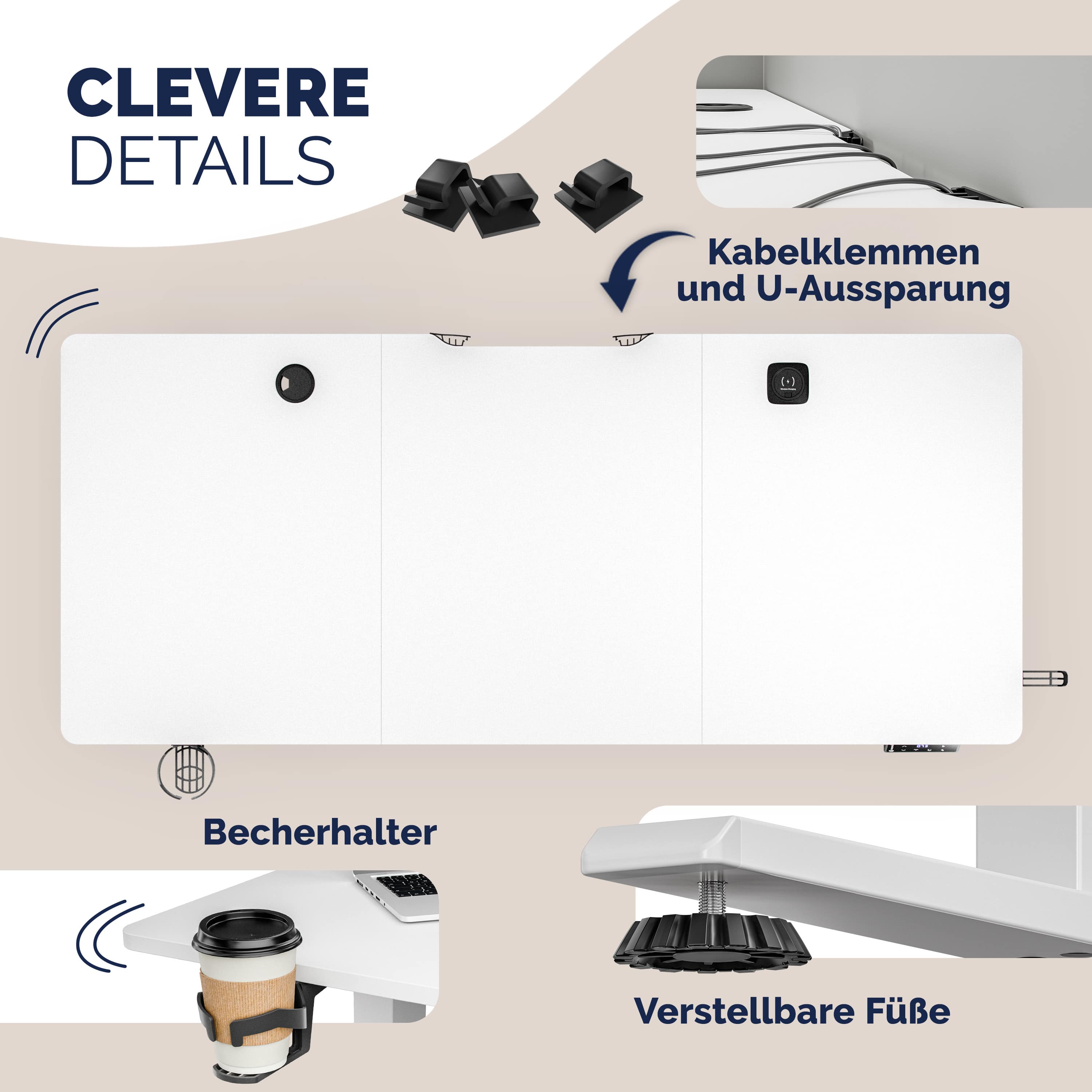 Zit\u0020sta\u0020bureau\u0020Wit\u0020160x75x72\u002D117cm Zit\u0020sta\u0020bureau\u0020Wit\u0020160x75x72\u002D117cm