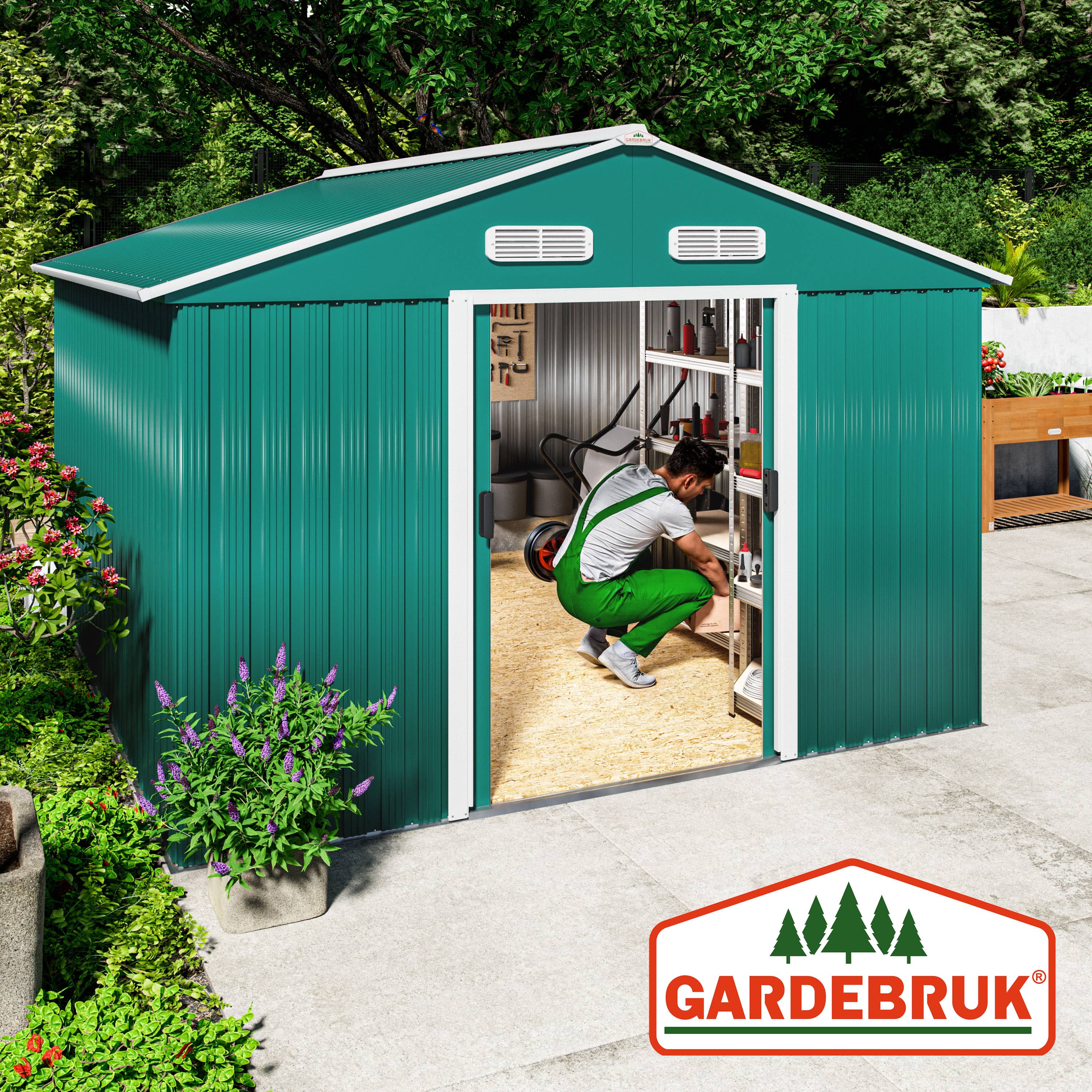 Tuinhuis\u0020Groen\u0020Metaal\u0020260x315x180cm