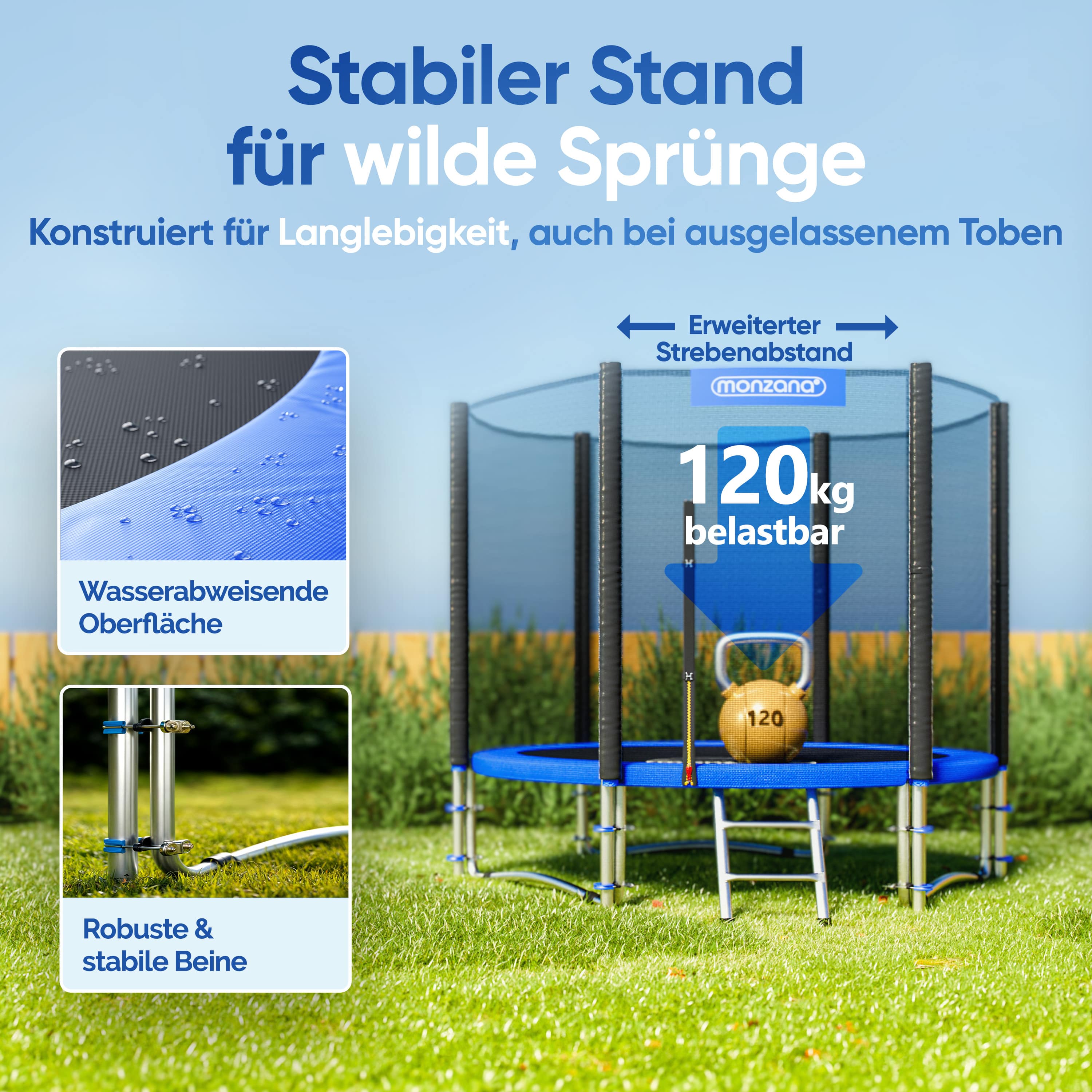 Trampoline\u0020Blauw\u0020\u00D8244cm\u0020incl\u0020Veiligheidsnet\u0020\u0026\u0020Ladder