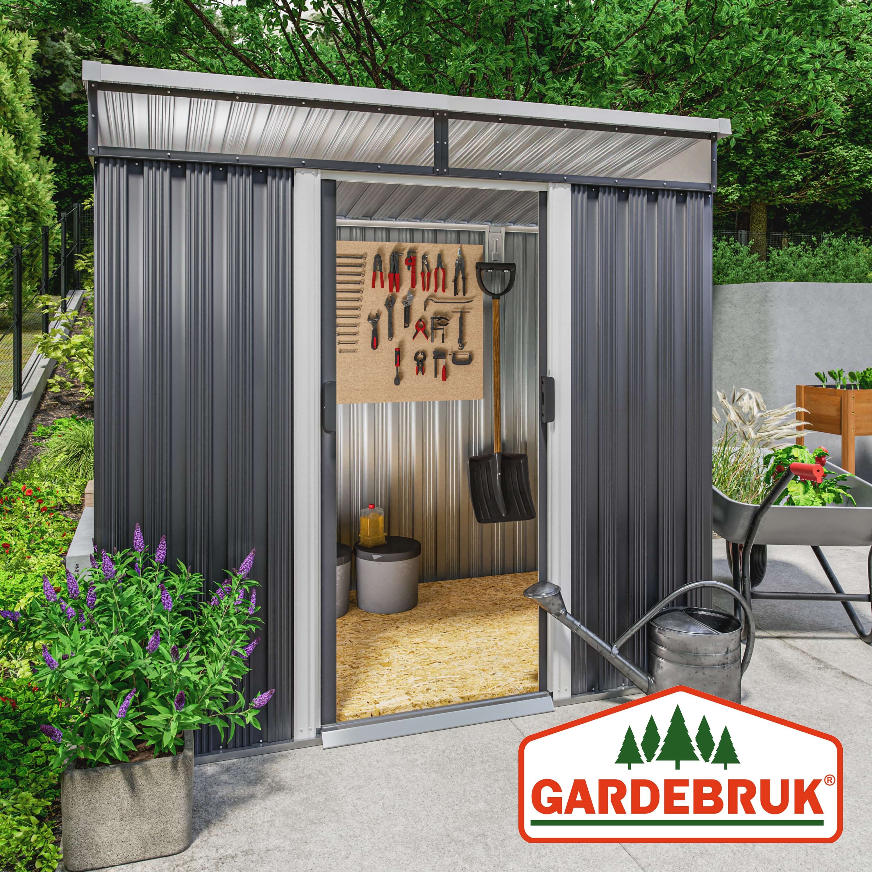 Tuinschuur\u0020Zwart\u0020Metaal\u0020200x125x180cm