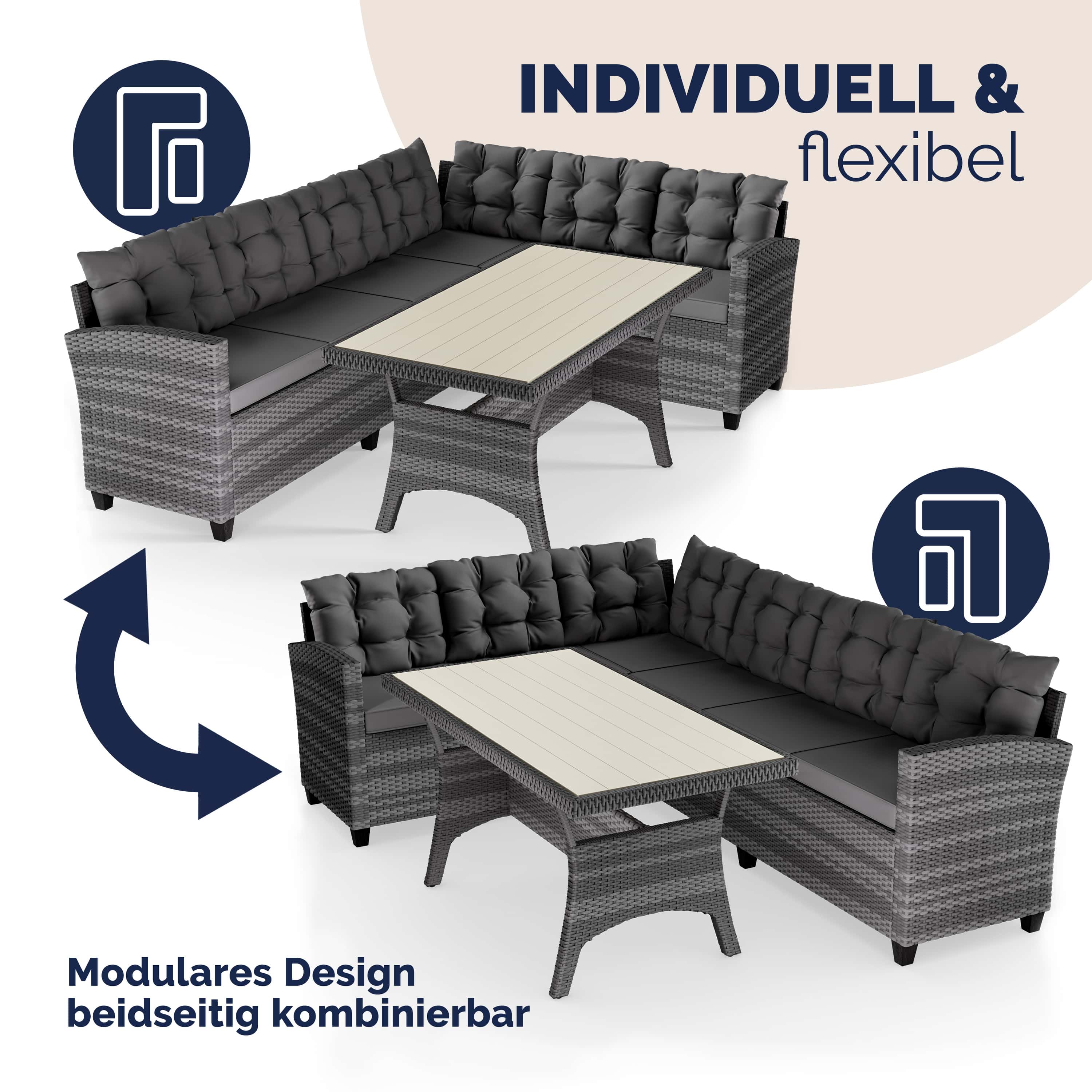 Polyrotan\u0020Loungeset\u0020\u0020Lissabon\u0020Grijs\u002FAntraciet