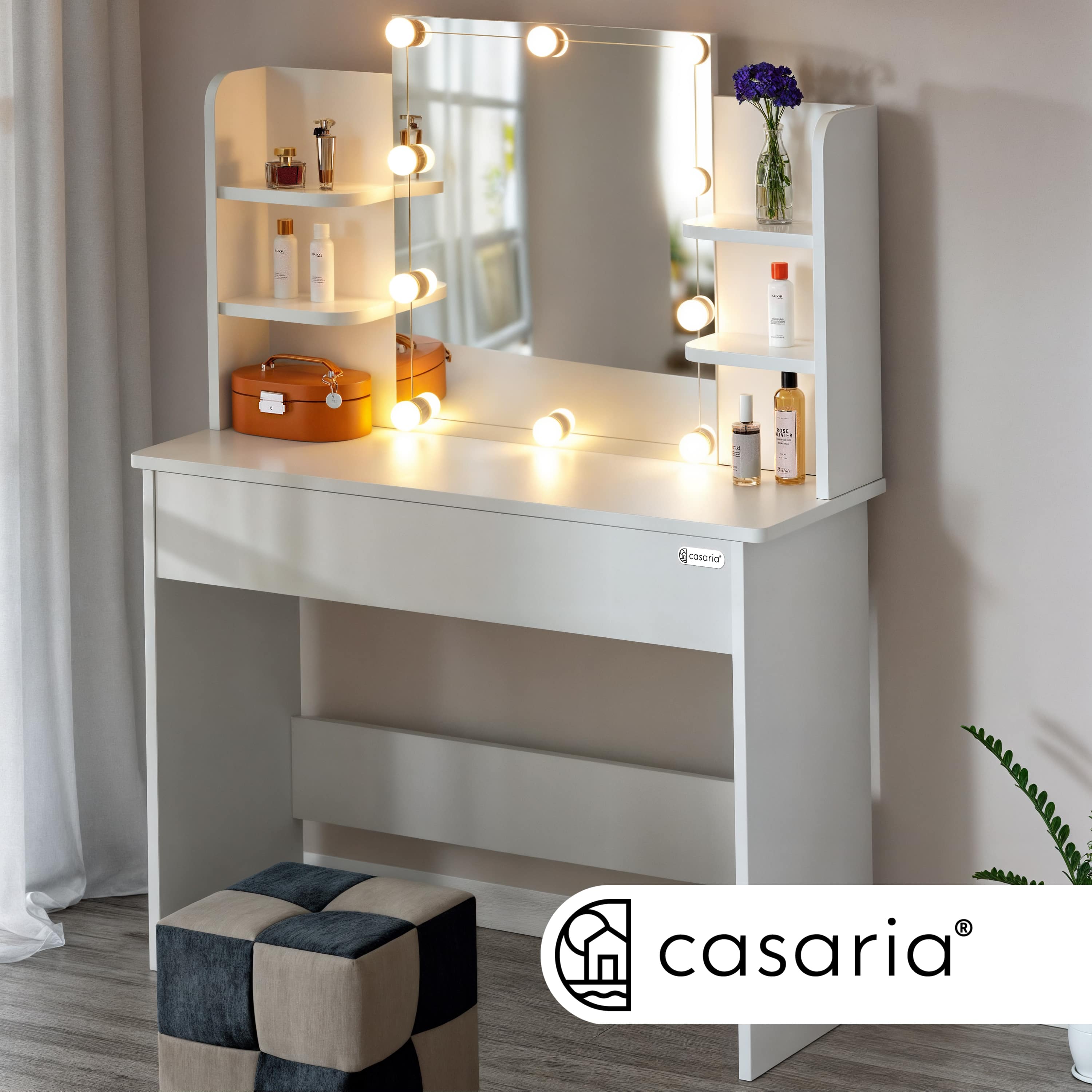 Make\u002Dup\u0020Tafel\u0020Lucia\u0020Wit\u0020140x110x40cm\u0020LED