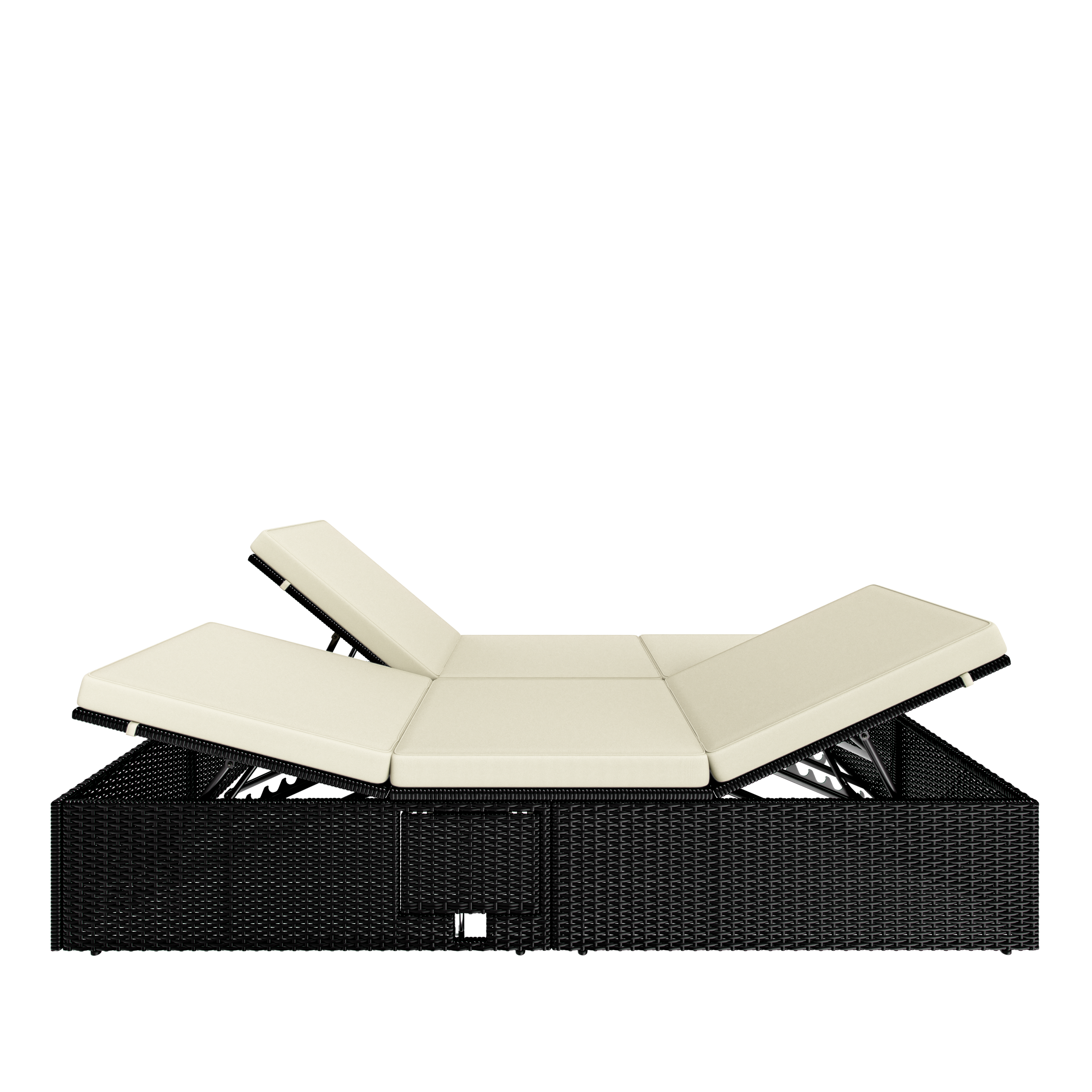 Polyrotan\u0020ligbed\u0020Zwart\u002FCr\u00E8me\u0020200x115x33cm Polyrotan\u0020ligbed\u0020Zwart\u002FCr\u00E8me\u0020200x115x33cm