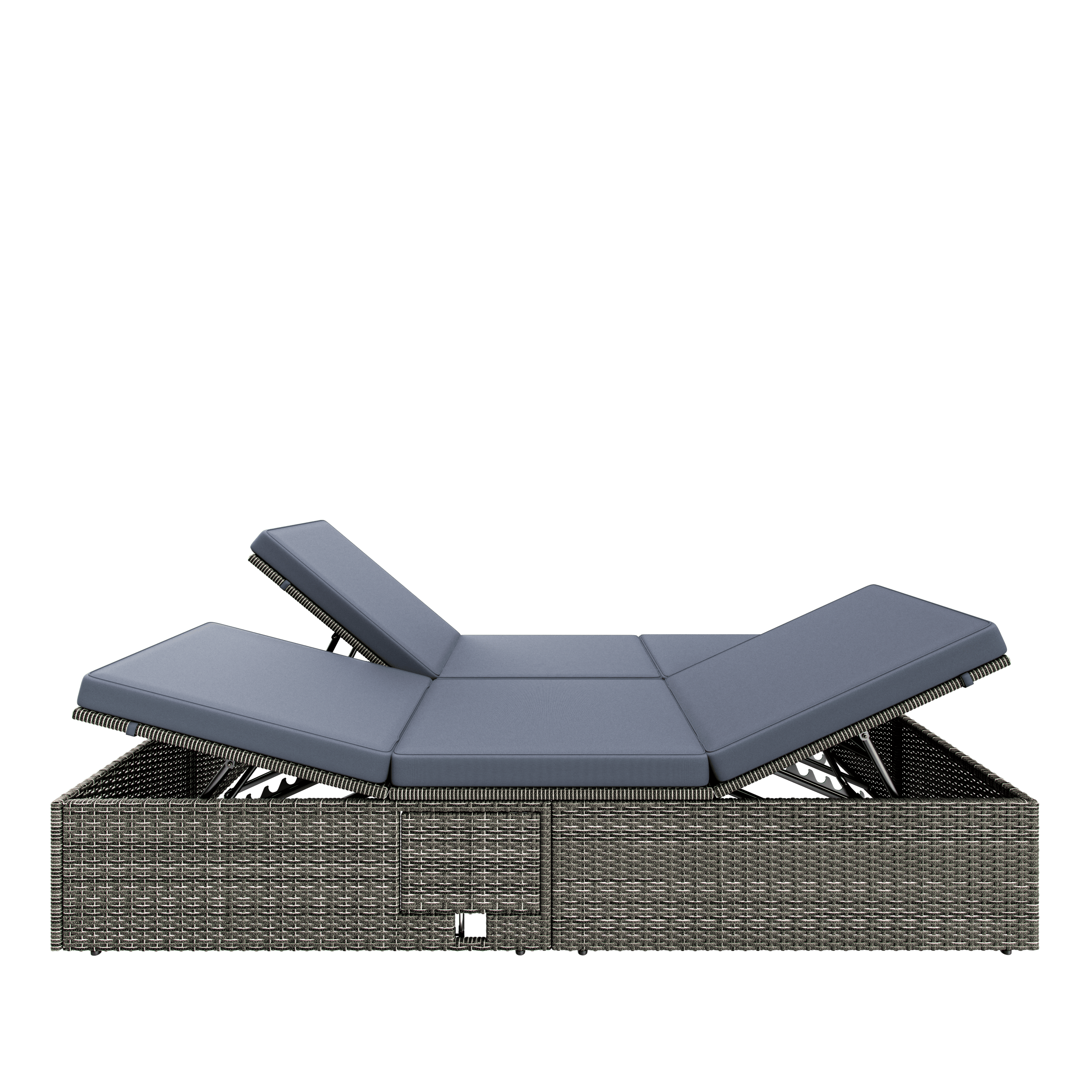 Polyrotan\u0020ligbed\u0020Grijs\u002FAntraciet\u0020200x115x33cm Polyrotan\u0020ligbed\u0020Grijs\u002FAntraciet\u0020200x115x33cm