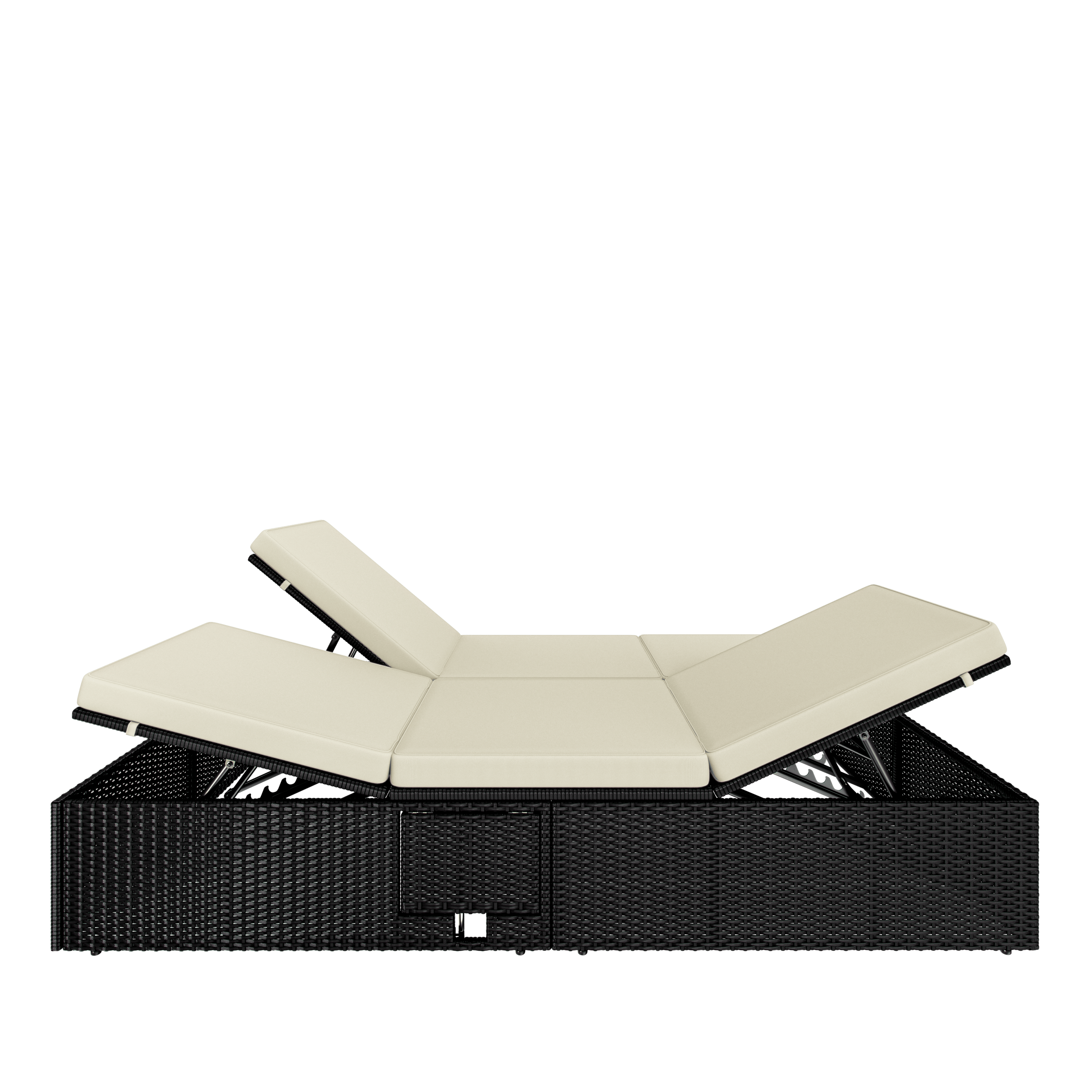 Polyrotan\u0020ligbed\u0020Zwart\u002FCr\u00E8me\u0020200x160x33cm Polyrotan\u0020ligbed\u0020Zwart\u002FCr\u00E8me\u0020200x160x33cm