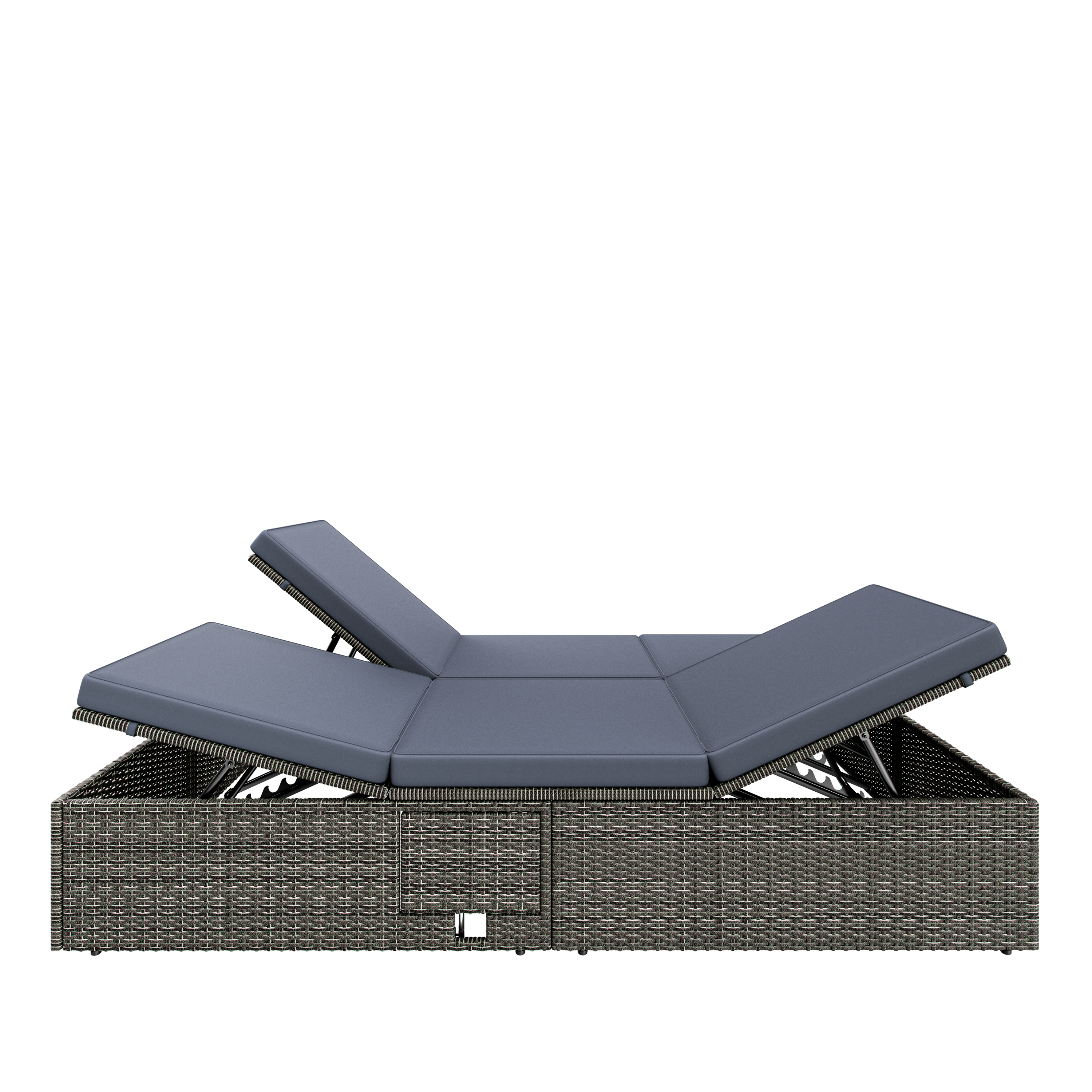 Polyrotan\u0020ligbed\u0020Grijs\u002FAntraciet\u0020200x160x33cm Polyrotan\u0020ligbed\u0020Grijs\u002FAntraciet\u0020200x160x33cm