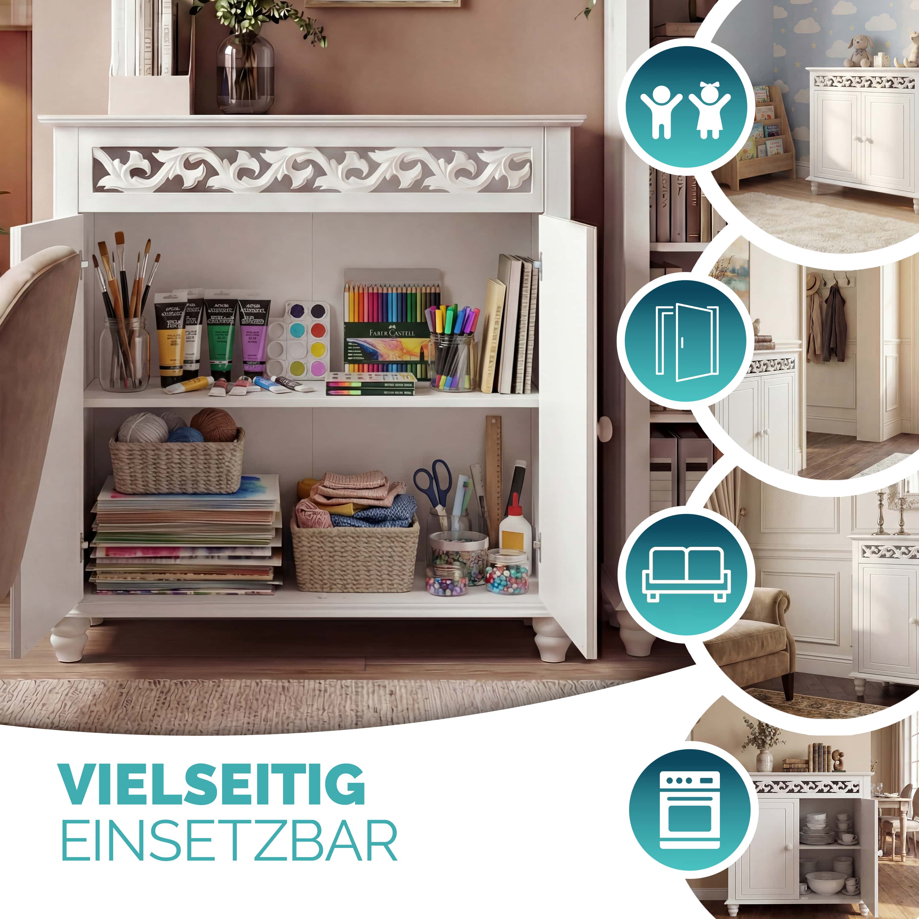 Ladekast\u0020Jersey\u0020Wit\u0020Hout\u002076x65x35cm Ladekast\u0020Jersey\u0020Wit\u0020Hout\u002076x65x35cm