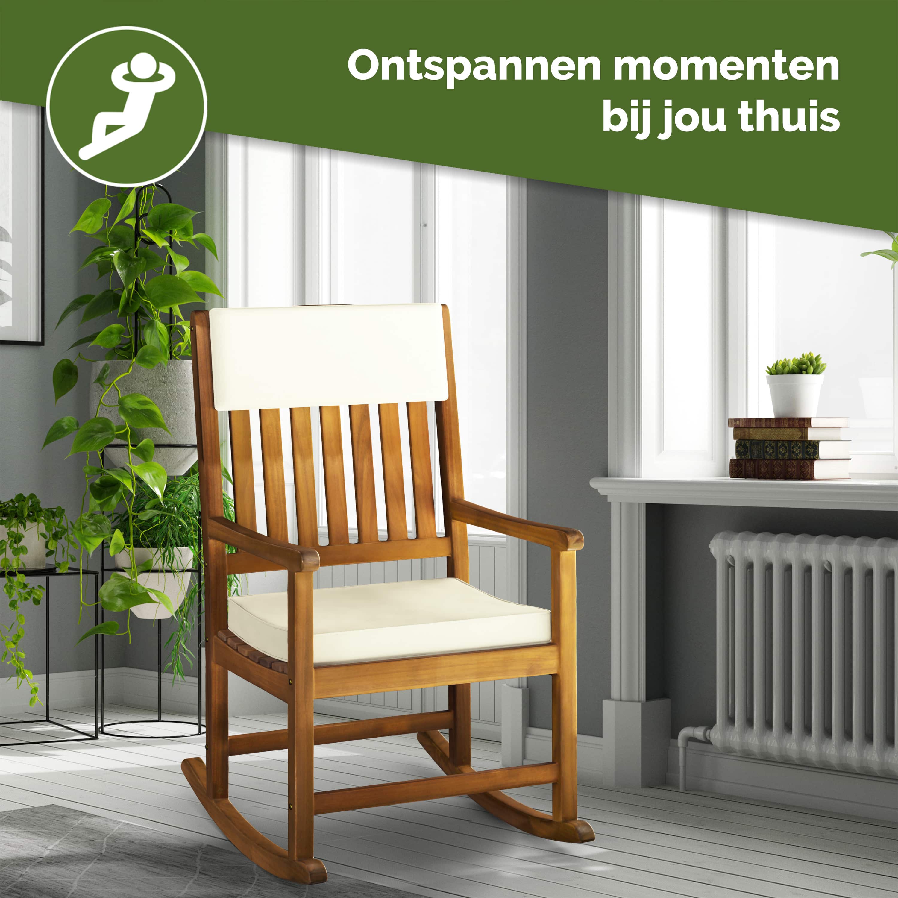 Schommelstoel\u0020Acaciahout\u002054x76x102cm