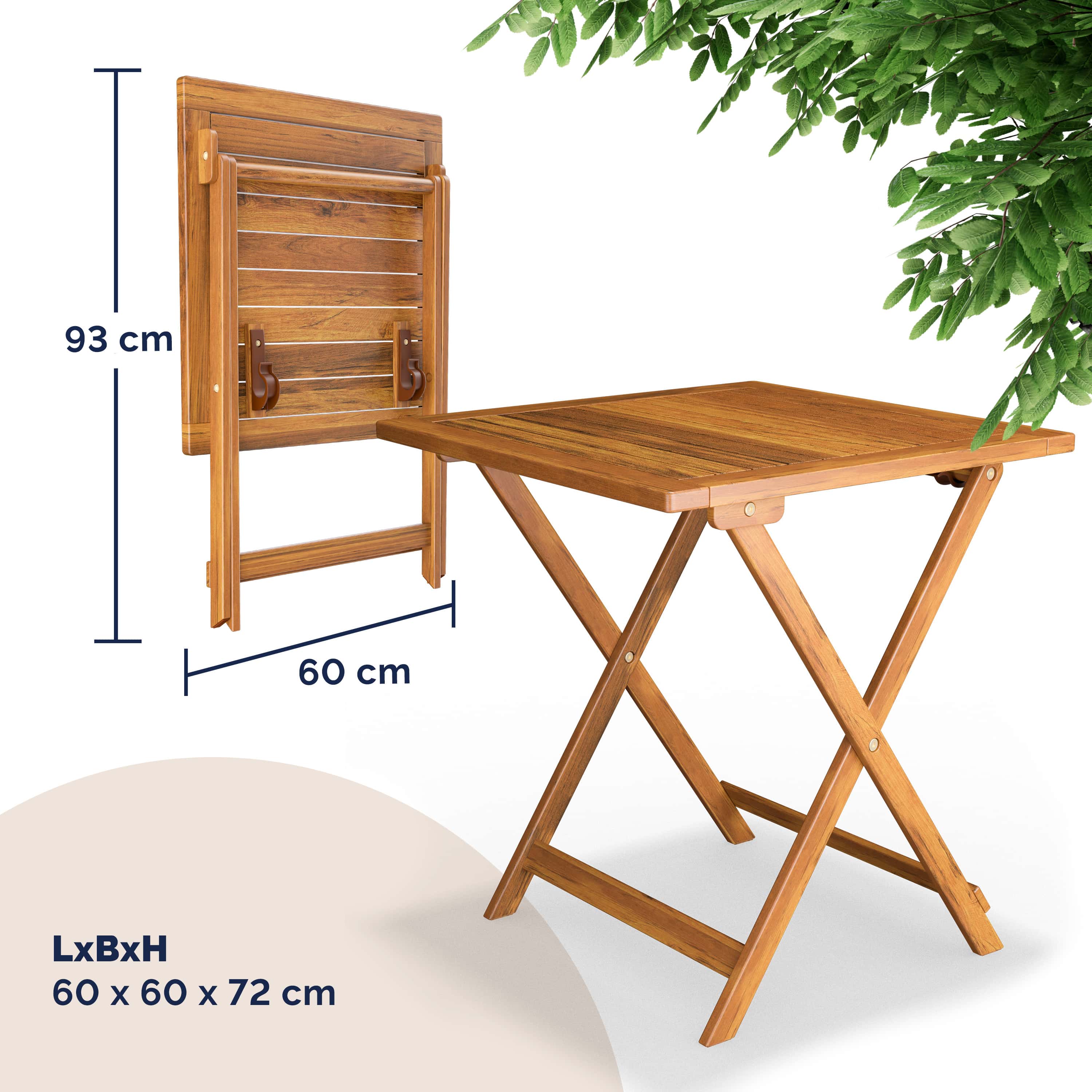 Tuinset\u00203\u002Ddelig\u0020Acaciahout\u0020Inklapbaar
