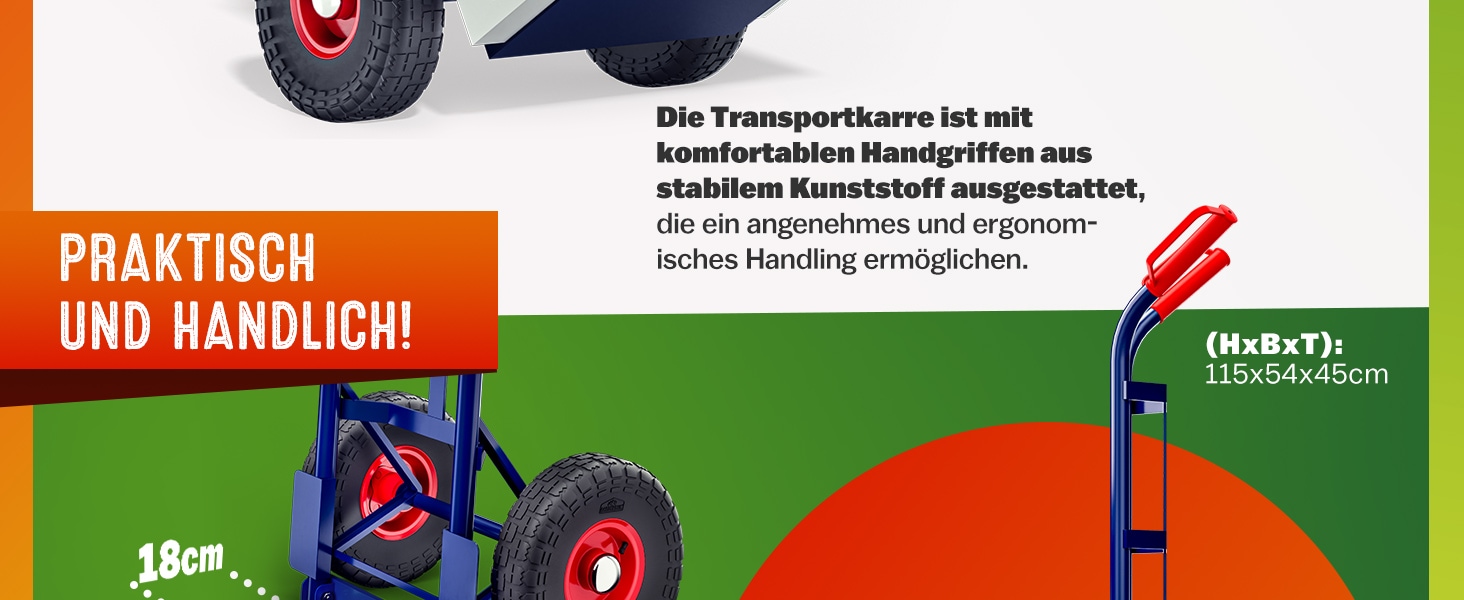 Steekwagen\u0020Blauw\u0020Rood\u0020Staal\u002045x116cm\u0020200kg