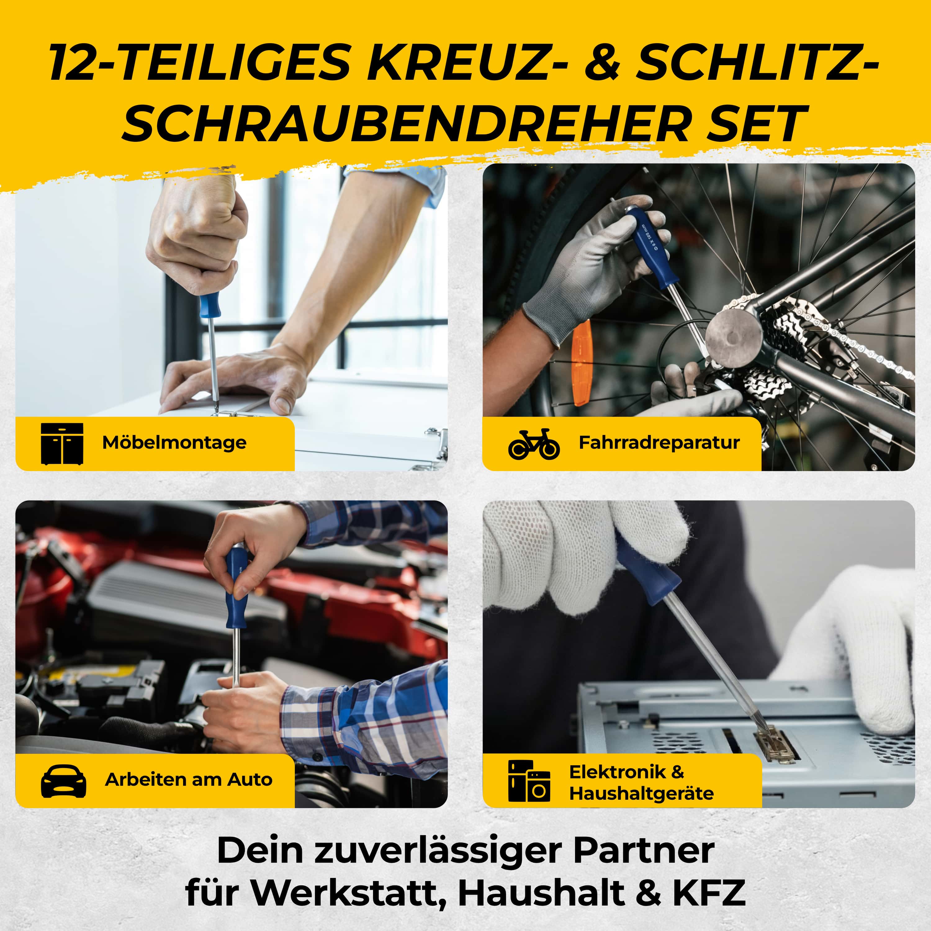 Schroevendraaierset\u0020Chroom\u002DVanadium\u002DStaal\u002038x25x5cm