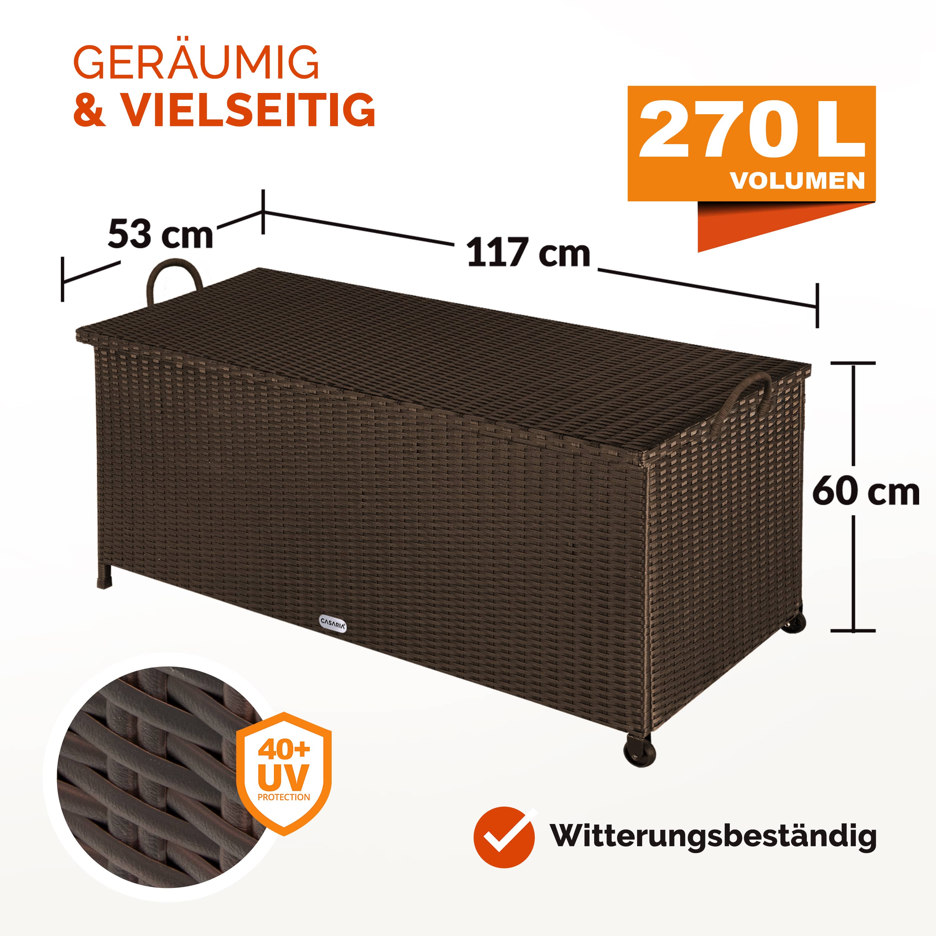 Polyrotan\u0020Kussenbox\u0020Bruin\u0020117x53x60cm\u0020met\u0020wielen