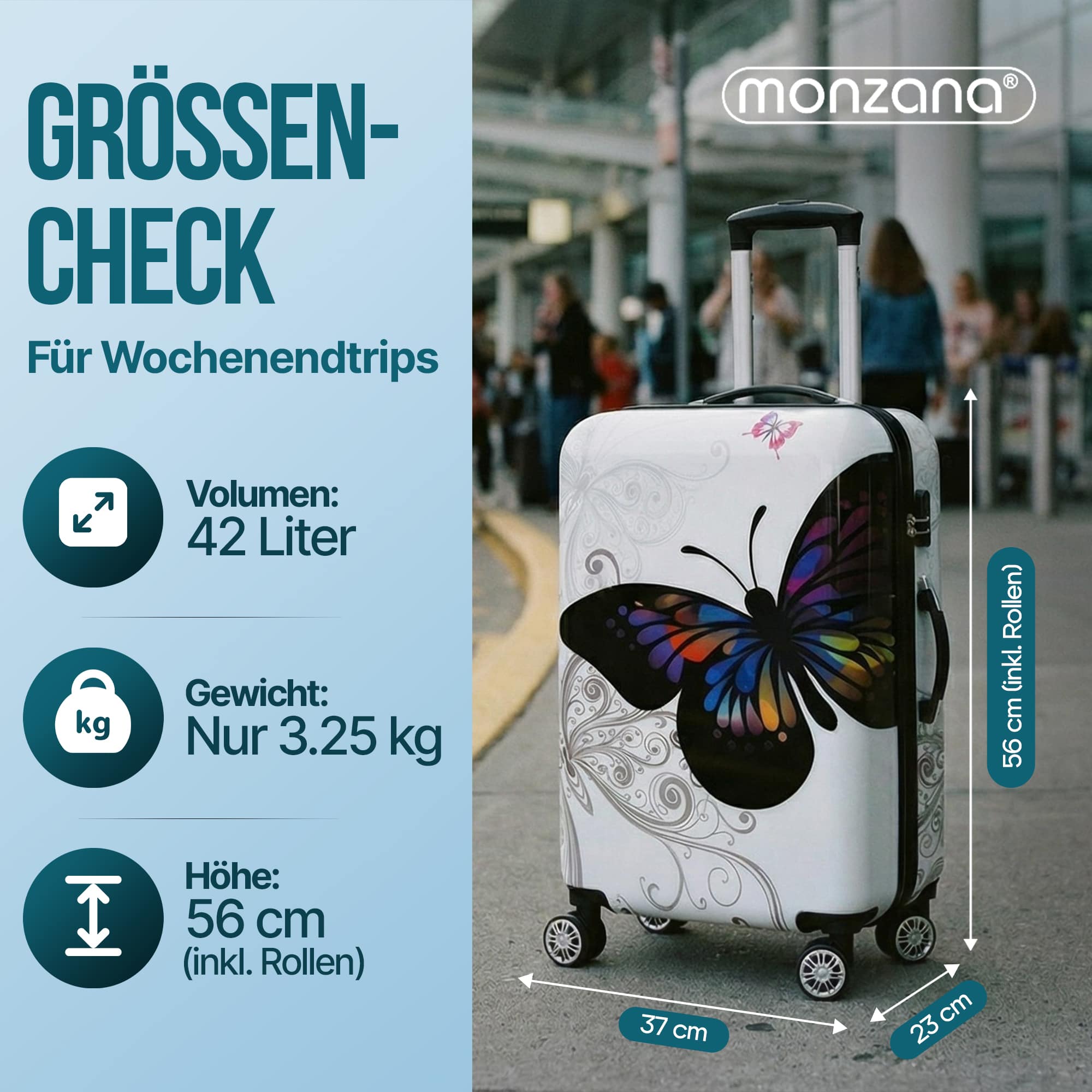 Reiskoffer\u0020Butterfly\u0020M\u0020polycarbonaat\u002042l\u002056x37x23cm Reiskoffer\u0020Butterfly\u0020M\u0020polycarbonaat\u002042l\u002056x37x23cm