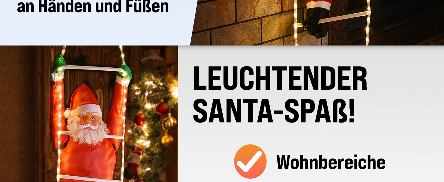 Kerstman\u0020op\u0020Ladder\u0020met\u0020120\u0020LED\u00B4s