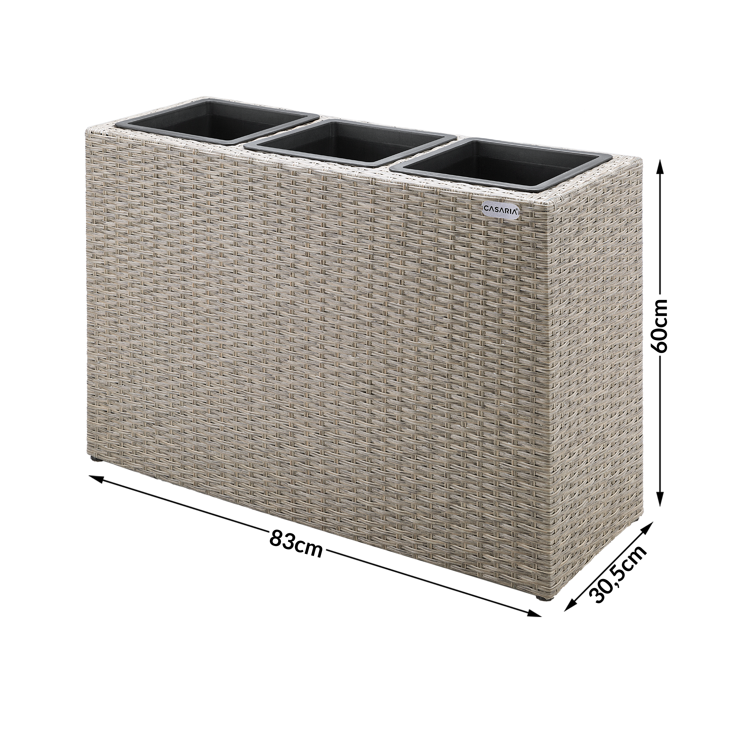 Polyrattan\u0020Bloempot\u0020Creme\u002083x30,5x60cm Polyrattan\u0020Bloempot\u0020Creme\u002083x30,5x60cm