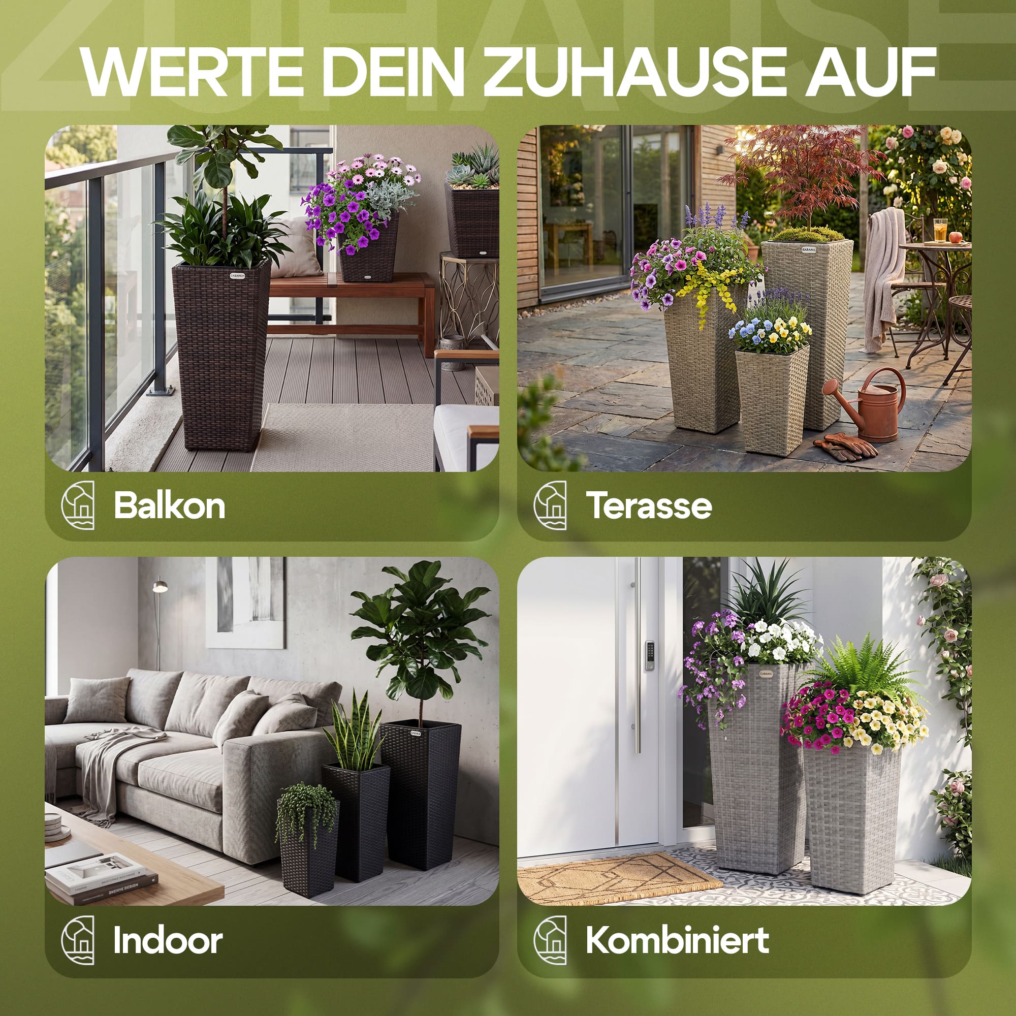 Polyrattan\u0020Bloempot\u0020Set\u0020van\u00203\u0020Zwart Polyrattan\u0020Bloempot\u0020Set\u0020van\u00203\u0020Zwart