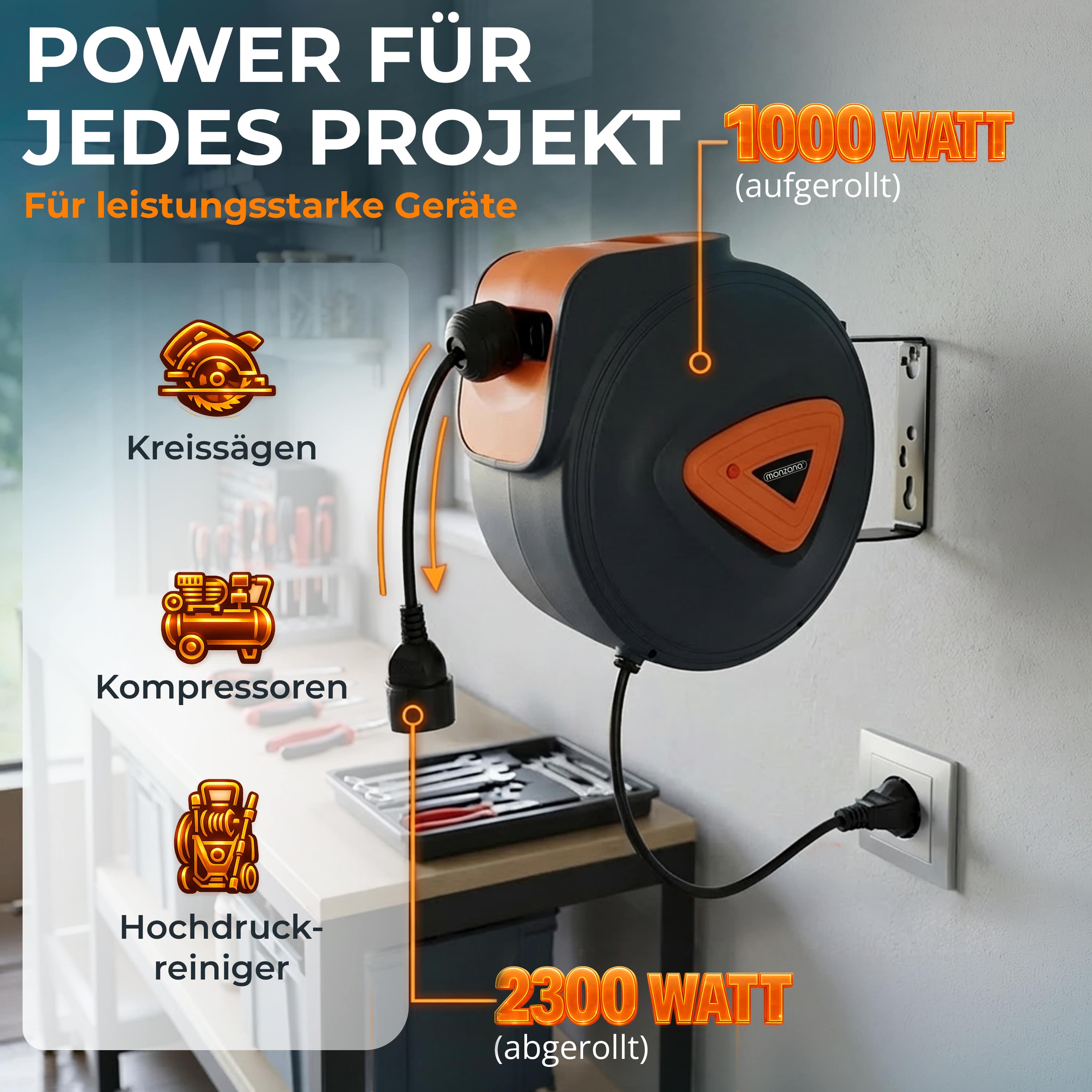 Kabelhaspel\u0020Automatisch\u002020m\u0020\u002B\u00201,5m\u0020Aansluitkabel