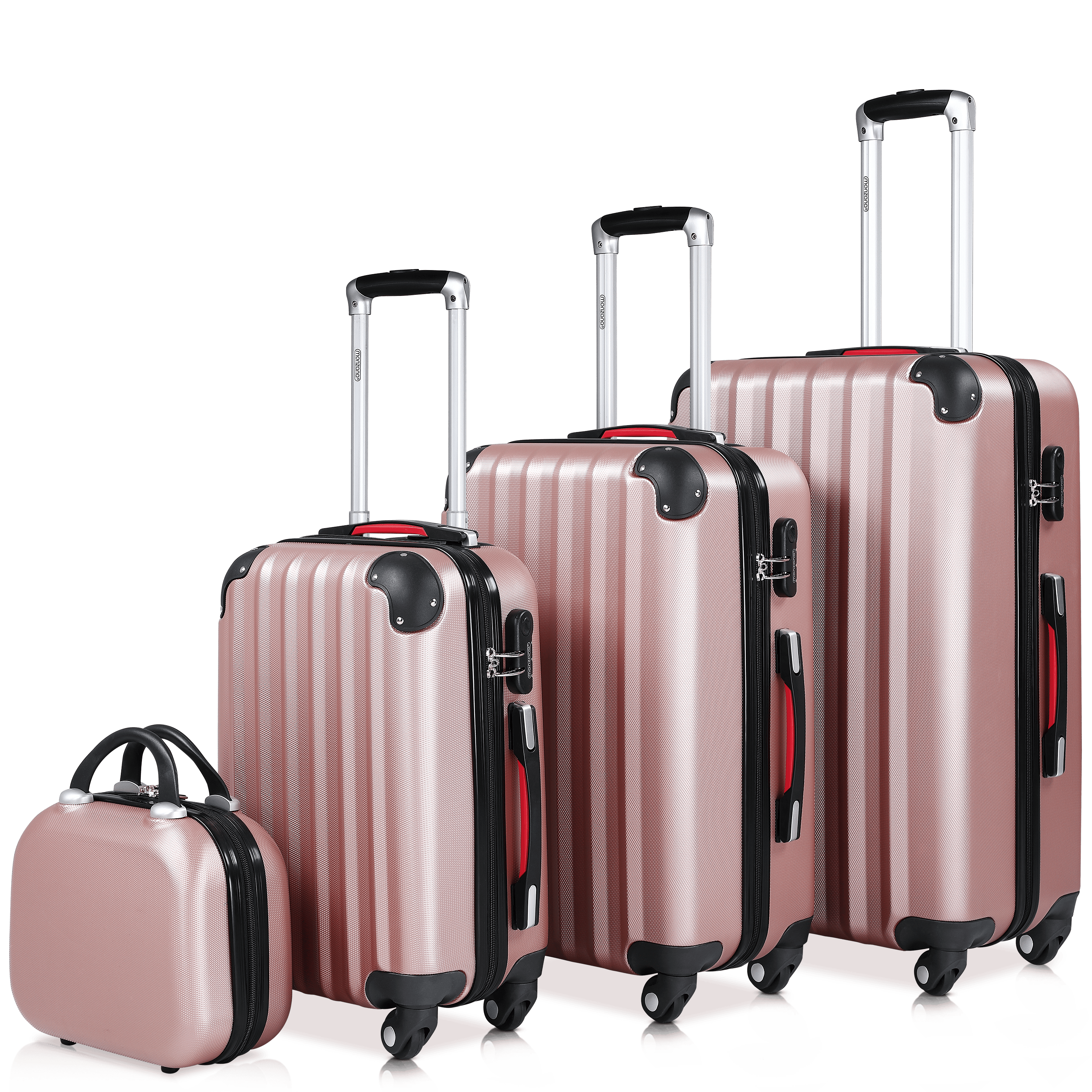 Reiskoffers\u00204\u002Ddelige\u0020Roze\u0020ABS\u0020accessoires