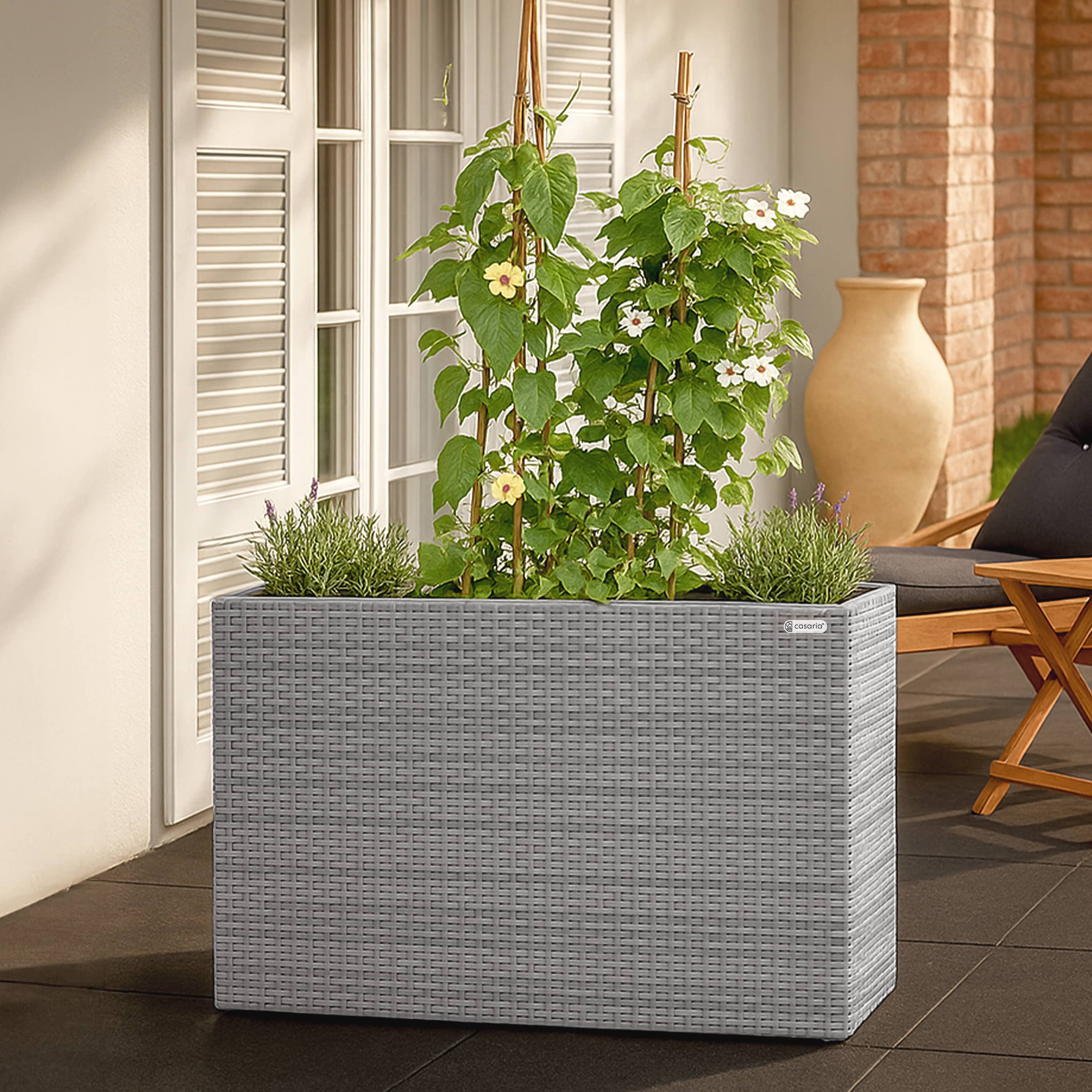 Hoge\u0020Plantenbak\u0020Grijs\u0020Kunststof\u002095x27x60cm Hoge\u0020Plantenbak\u0020Grijs\u0020Kunststof\u002095x27x60cm