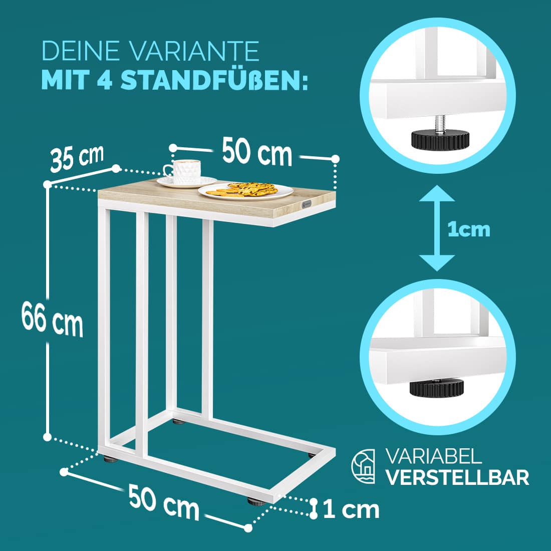 Bijzettafel\u0020Wit\u002050x35x65\u002F70cm\u0020met\u0020Wieltjes Bijzettafel\u0020Wit\u002050x35x65\u002F70cm\u0020met\u0020Wieltjes
