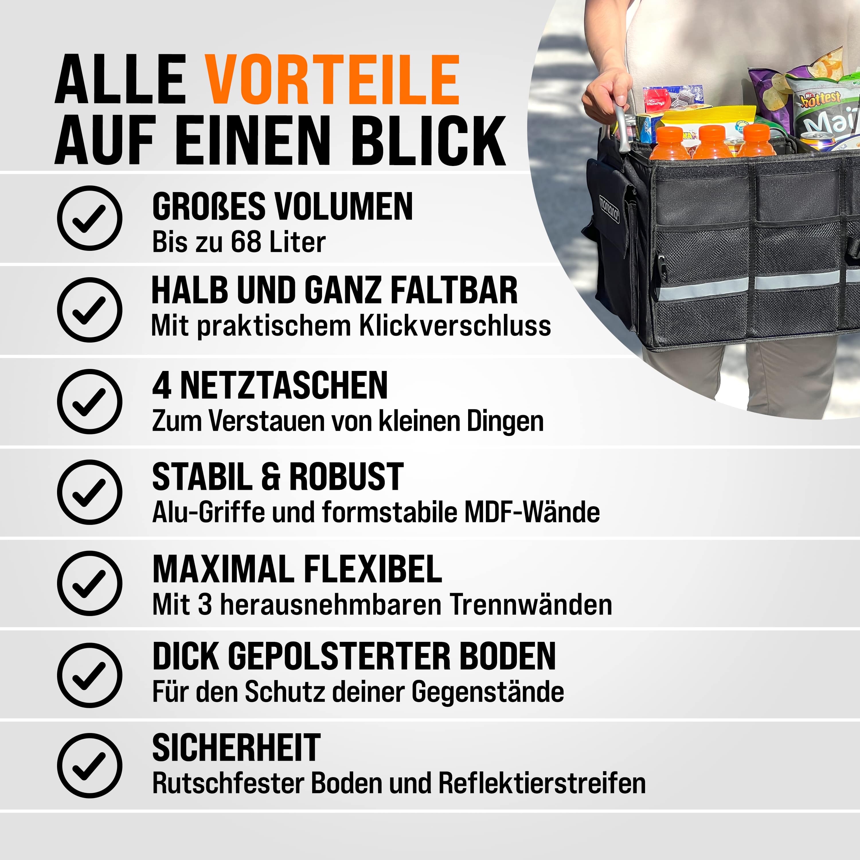 Kofferbak\u0020Organizer\u0020Zwart\u002060x35x30cm Kofferbak\u0020Organizer\u0020Zwart\u002060x35x30cm