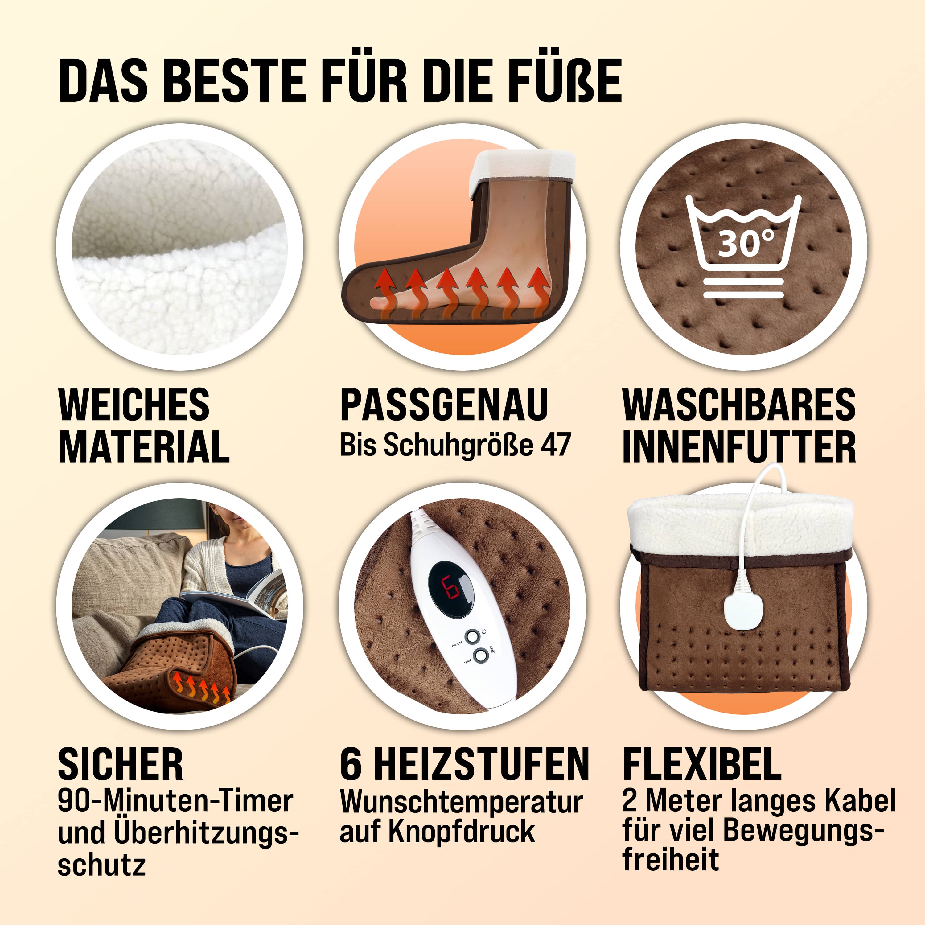Elektrische\u0020Voetenwarmer\u0020Bruin\u00206\u0020Standen\u0020100W Elektrische\u0020Voetenwarmer\u0020Bruin\u00206\u0020Standen\u0020100W