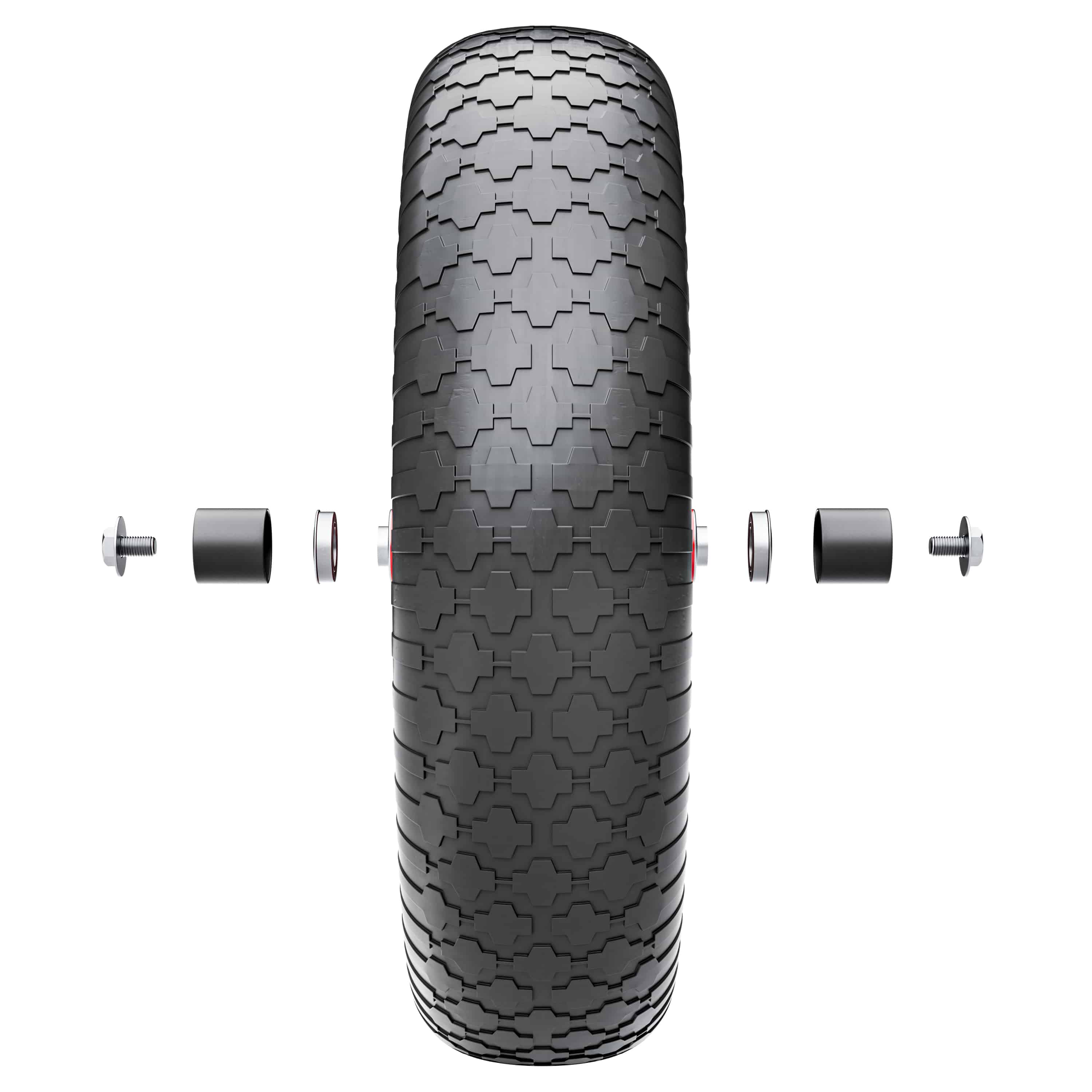 Kruiwagenwiel\u0020Zwart\u002FRood\u0020Rubber\u0020\u00F839cm\u0020max\u0020200kg