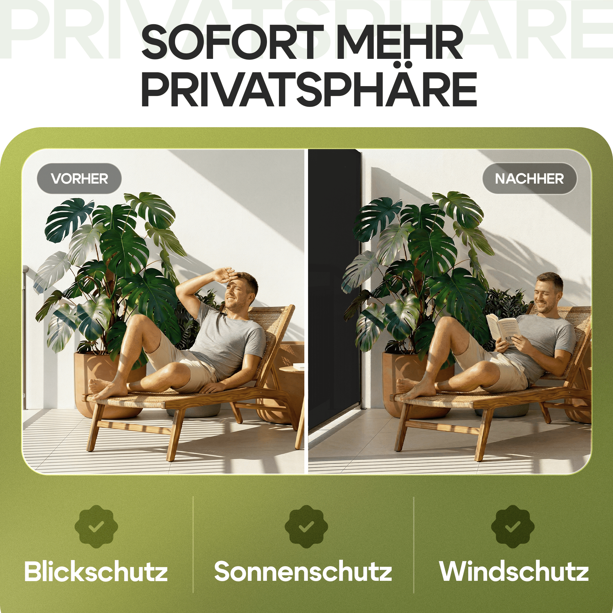 Windscherm\u0020Nosara\u0020Antraciet\u0020180x300cm\u0020Uittrekbaar