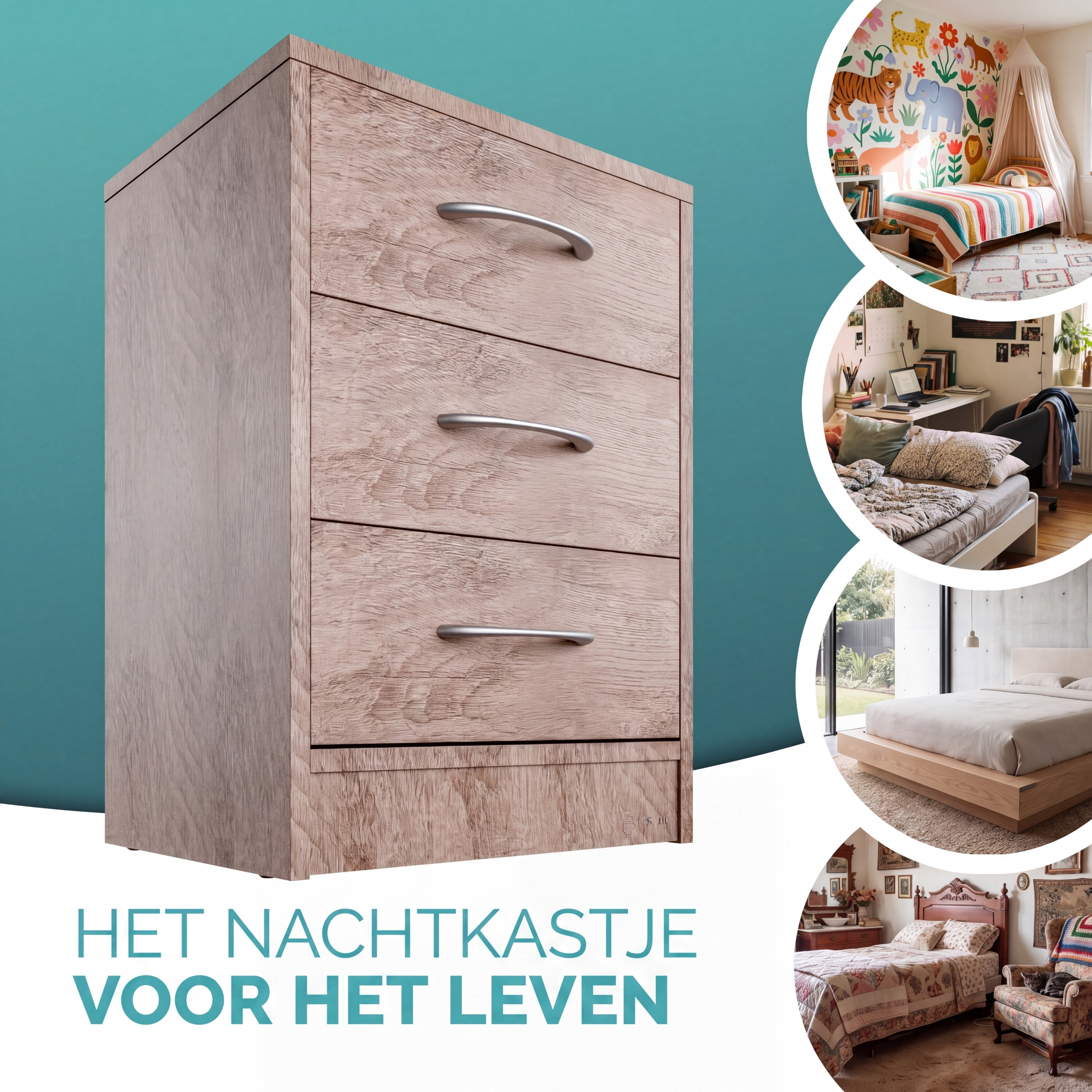 Nachtkastje\u0020Eloise\u0020Eik\u002054x39x28cm