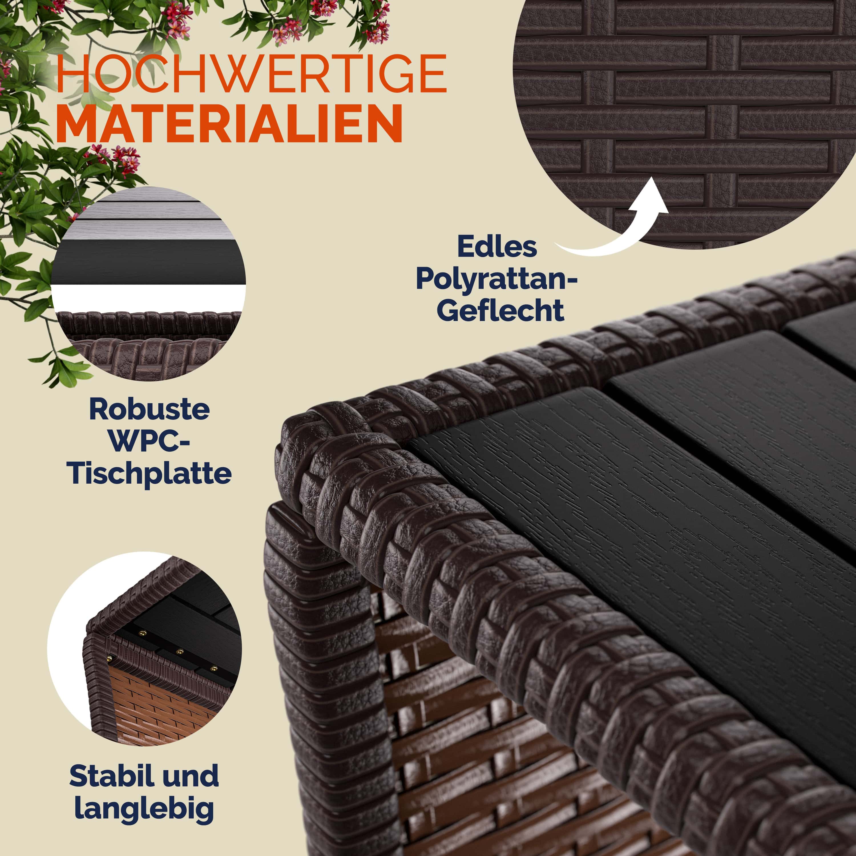 Polyrotan\u0020Bijzettafel\u0020Vedis\u0020Bruin\u002045x45x40cm Polyrotan\u0020Bijzettafel\u0020Vedis\u0020Bruin\u002045x45x40cm