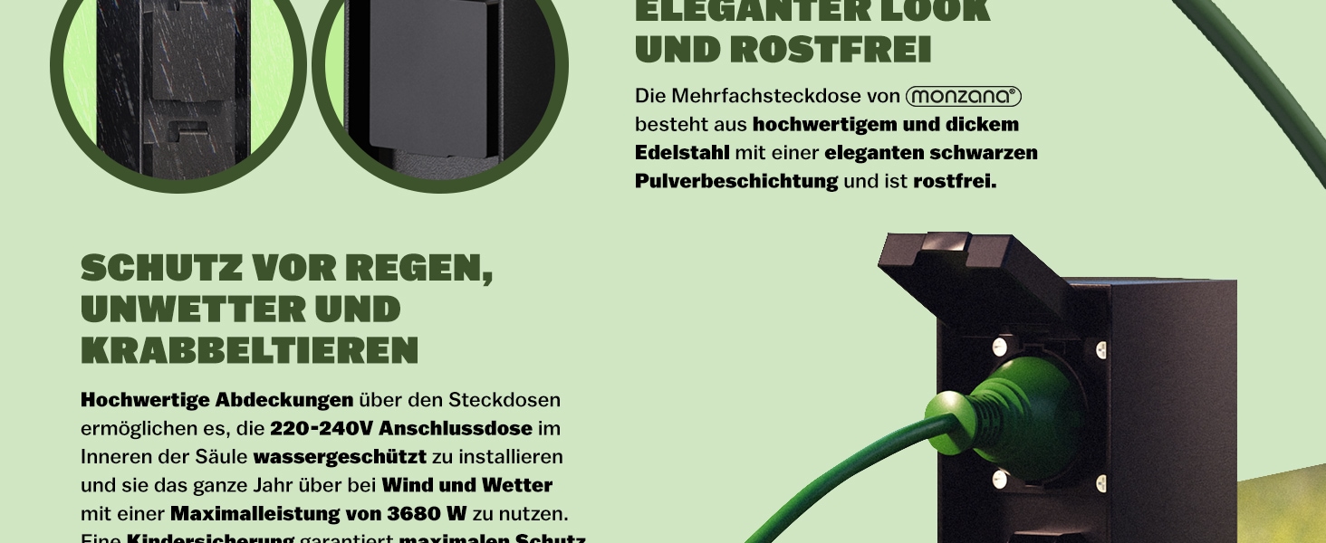 Tuinstopcontact\u0020Zwart\u00202\u002Dvoudig\u002023x7x7cm