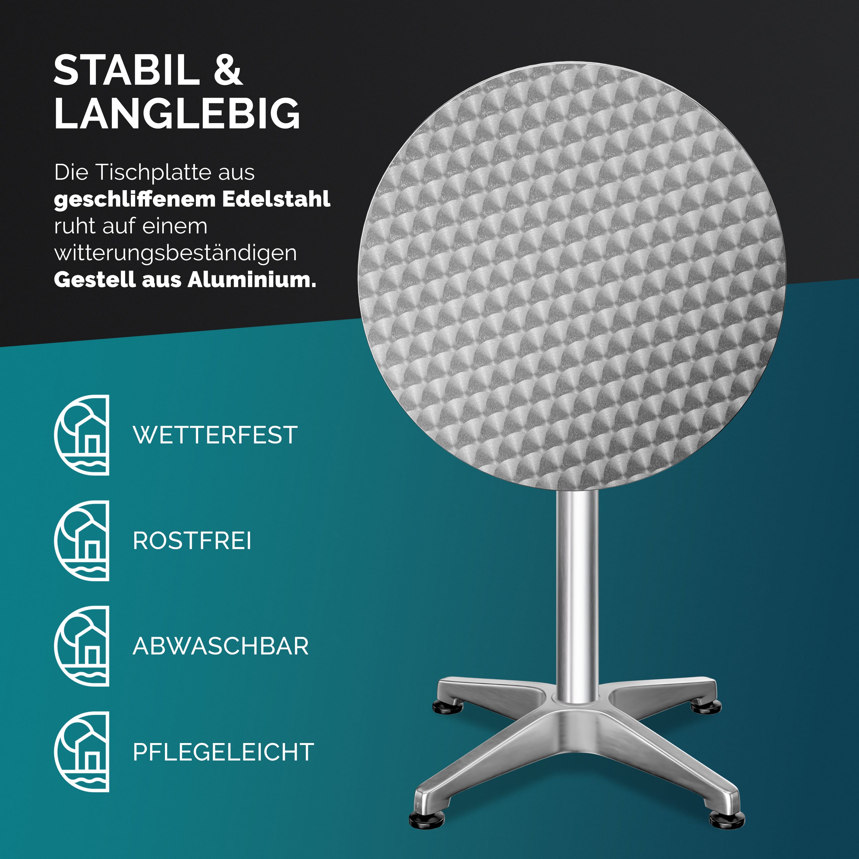 Statafel\u0020set\u0020van\u00202\u0020Zilver\u0020aluminium\u0020\u00D860cm\u0020inklapbaar,\u0020in\u0020hoogte\u0020verstelbaar