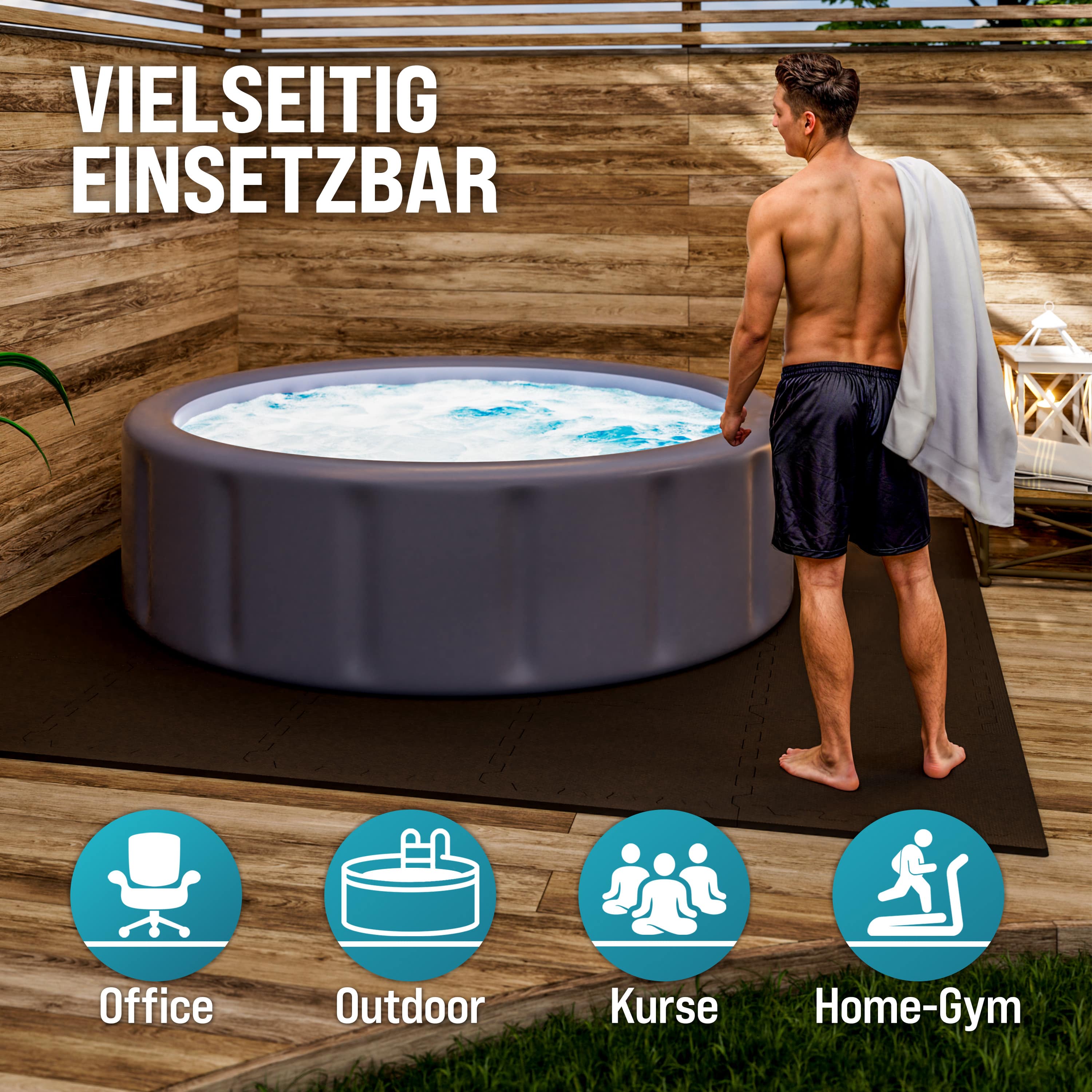 Vloerbescherming\u002Fpuzzelmat\u0020Set\u0020van\u002018\u0020Zwart\u0020175x88x1cm