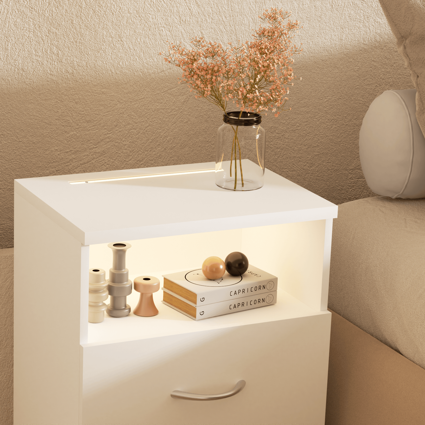 Nachtkastje\u0020Jamie\u0020Wit\u002055x40x28cm