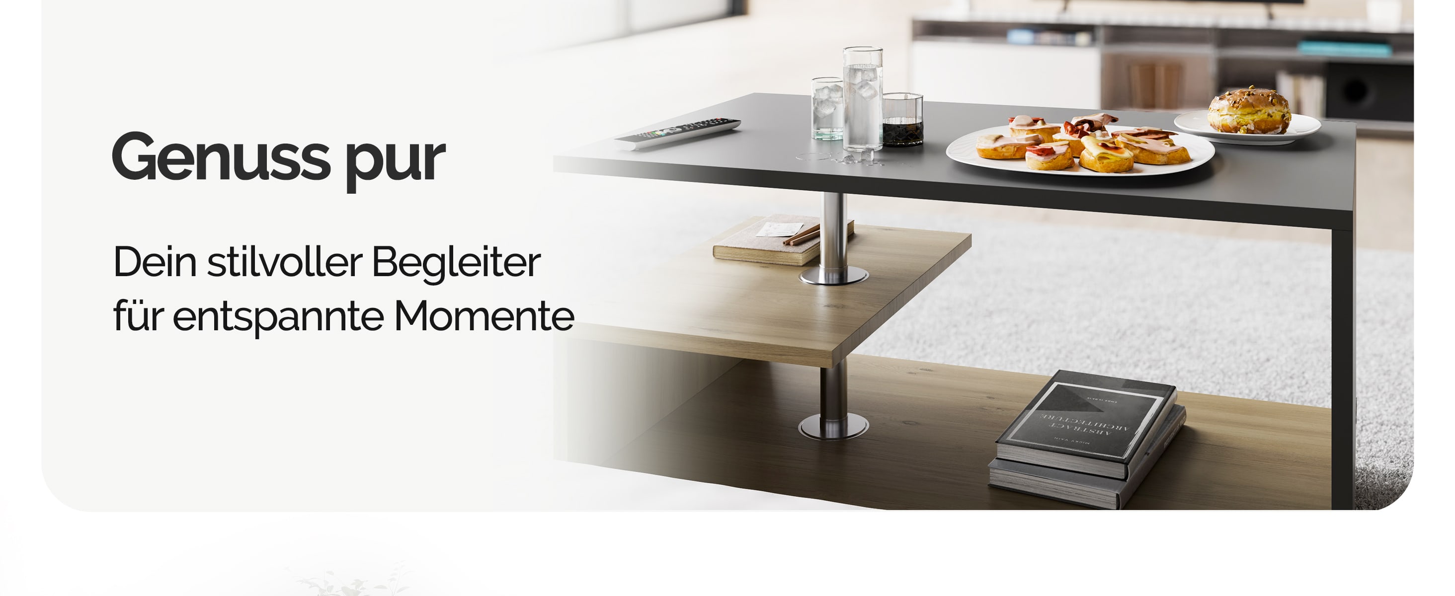 Salontafel\u0020Orlando\u0020Hout\u002FGrijs\u002095x55x50cm