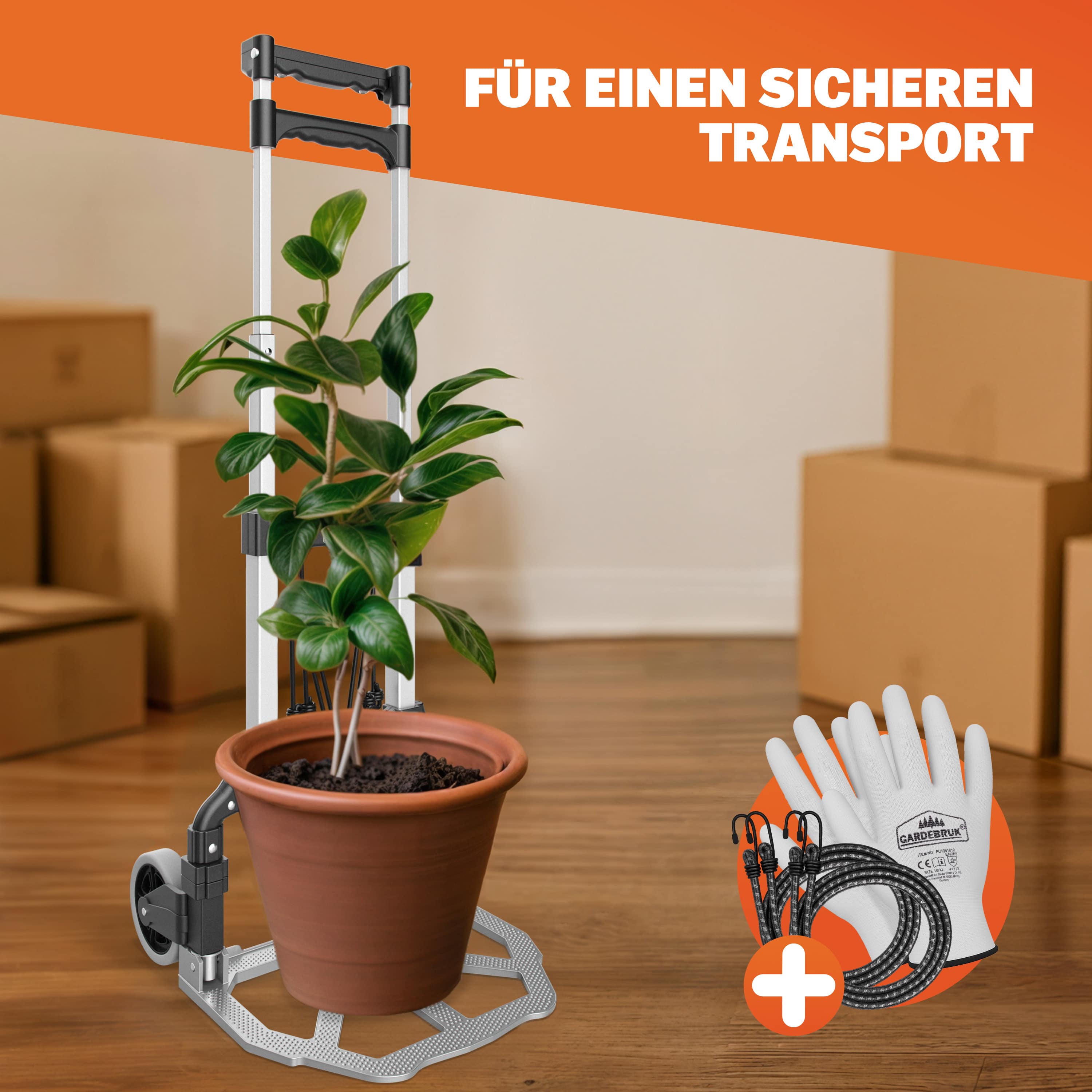 Steekwagen\u0020Zilver\u002FZwart\u0020aluminium\u002080kg\u0020in\u0020hoogte\u0020verstelbaar