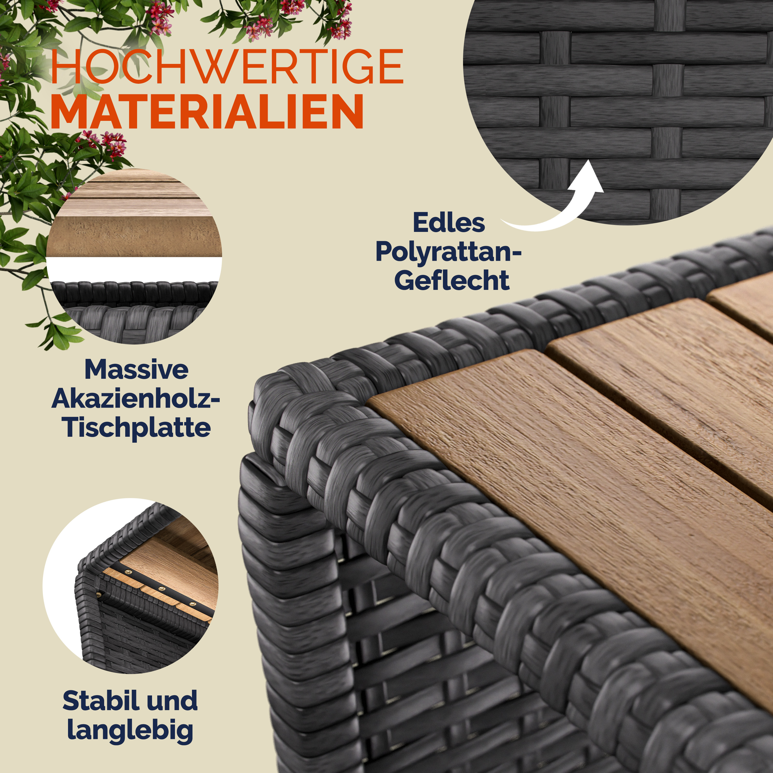 Polyrattan\u0020bijzettafel\u0020grijs\u002045x45x40cm Polyrattan\u0020bijzettafel\u0020grijs\u002045x45x40cm