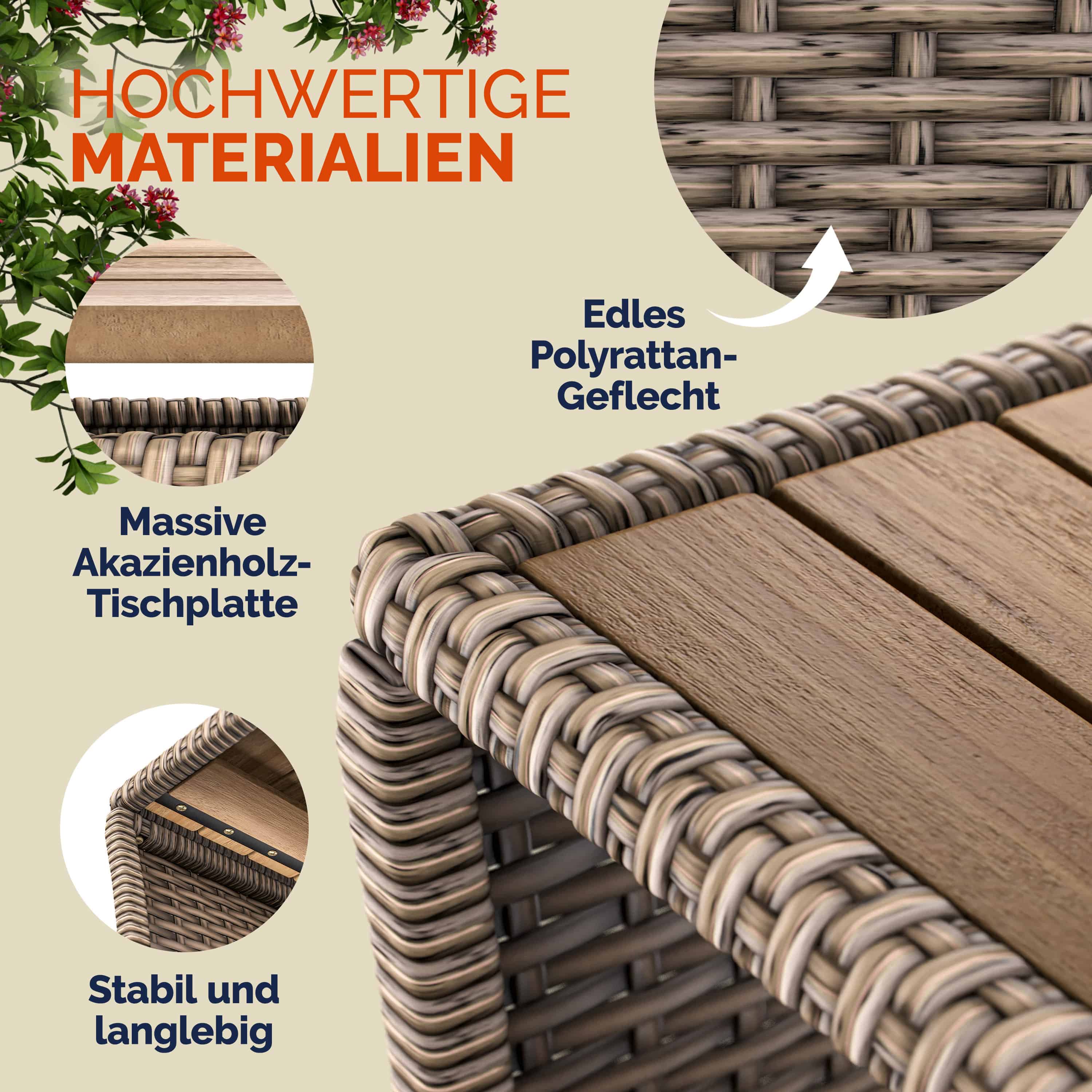 Polyrattan\u0020bijzettafel\u0020cr\u00E8me\u002045x45x40cm